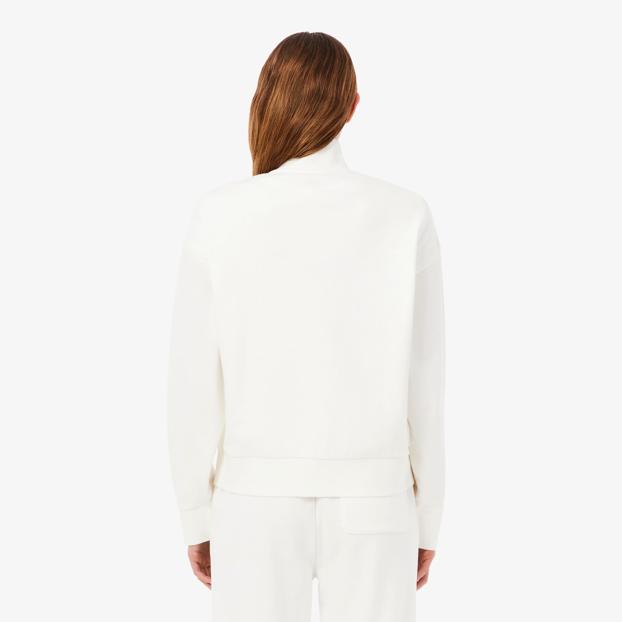 Relaxed Fit Zipped Badge Sweatshirt - White