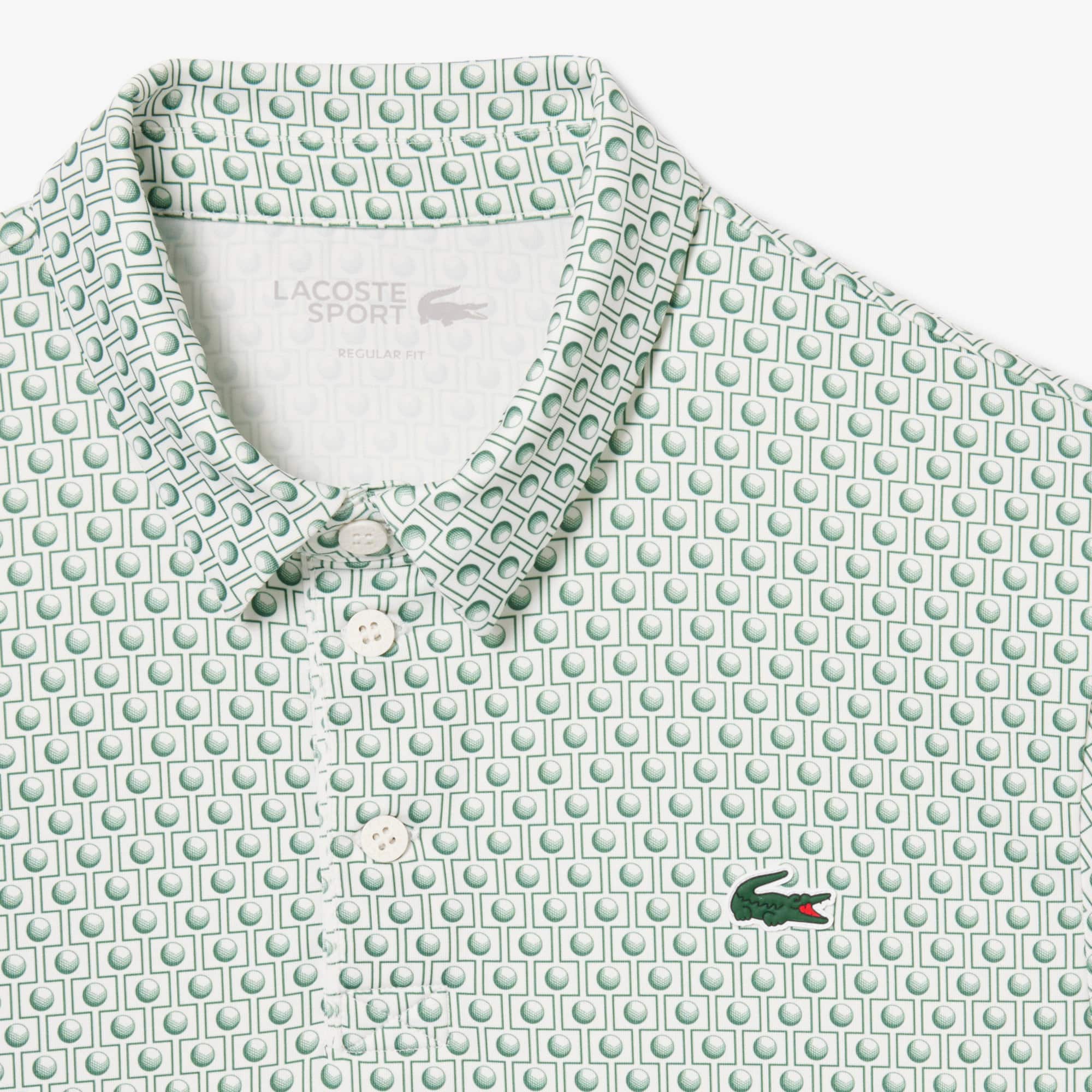 Regular Fit Printed Golf Polo - White / Green