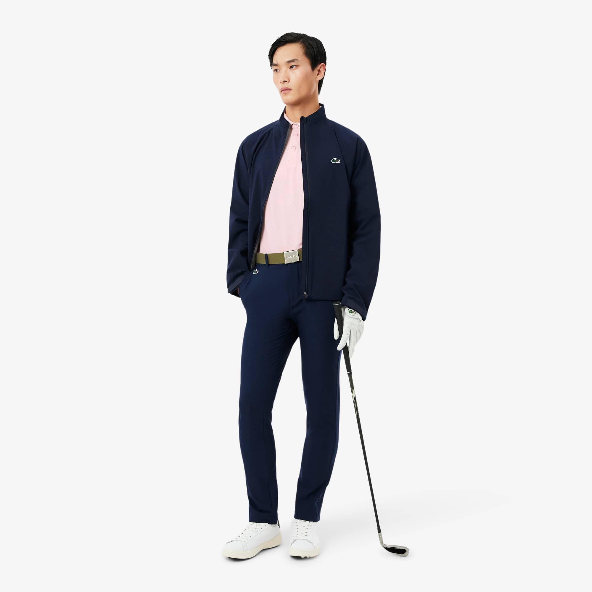 Regular Fit Printed Golf Polo - Light Pink / White
