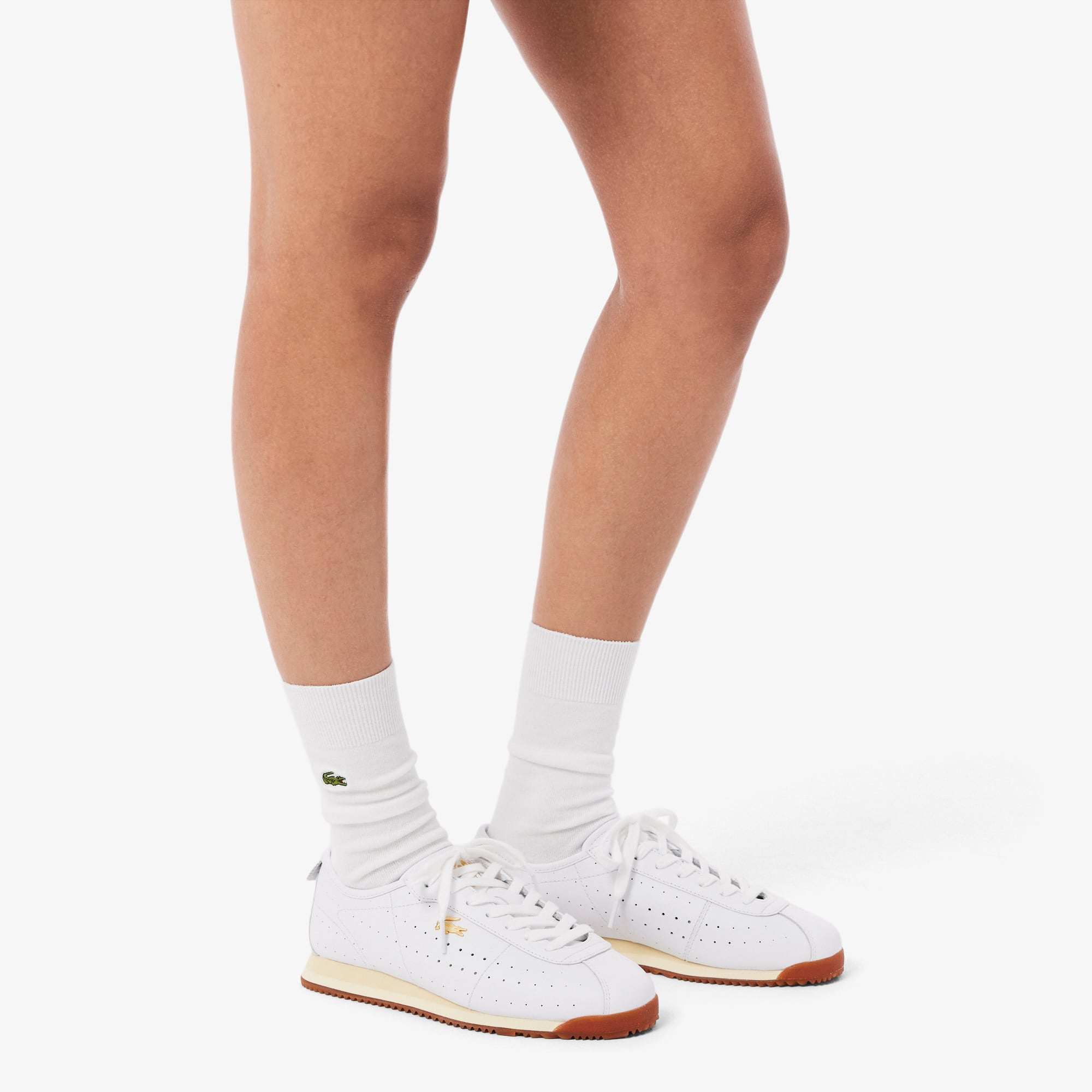 Women's Club-Low Leather Sneakers - WHT/GUM