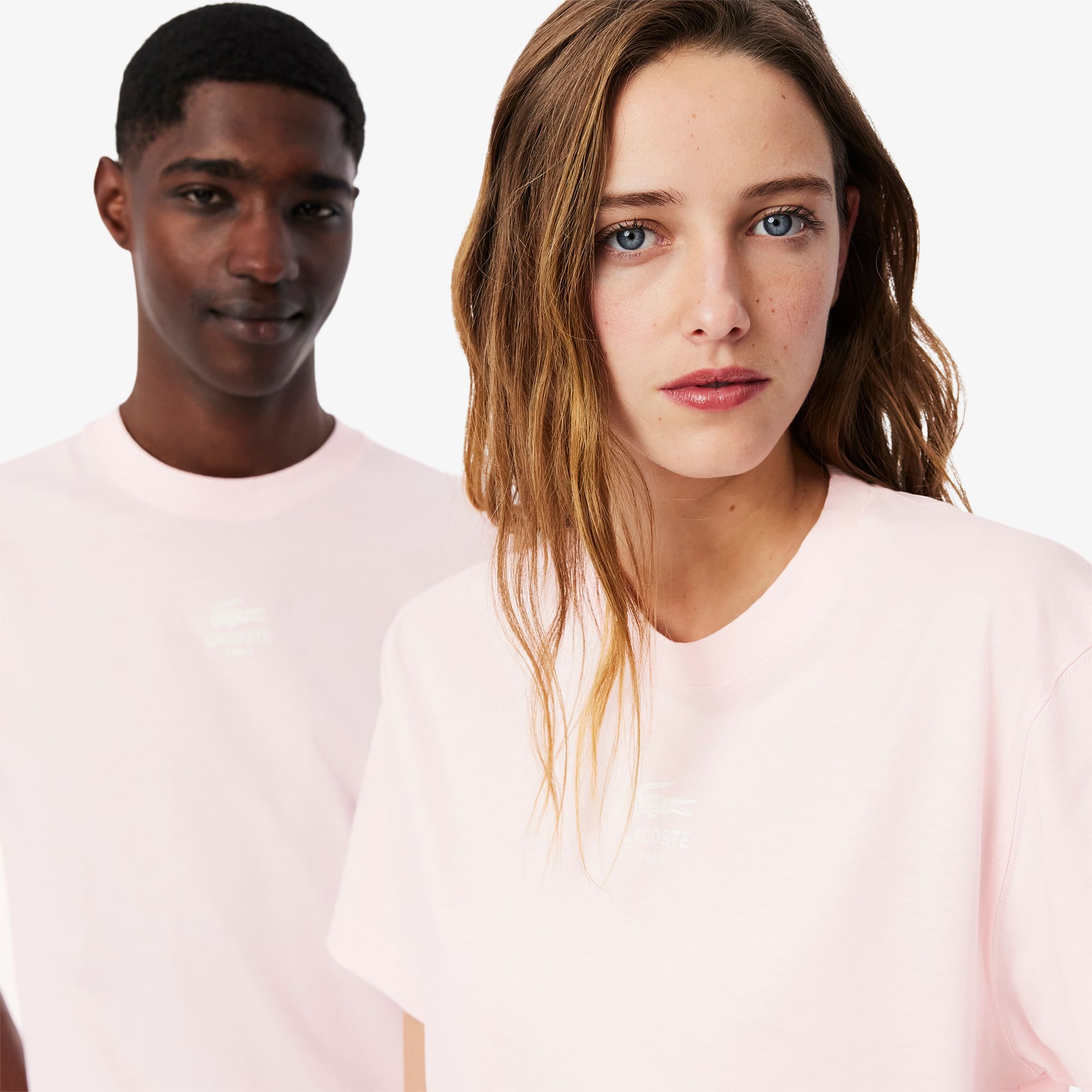 Unisex Signature Print Cotton T-Shirt - Light Pink