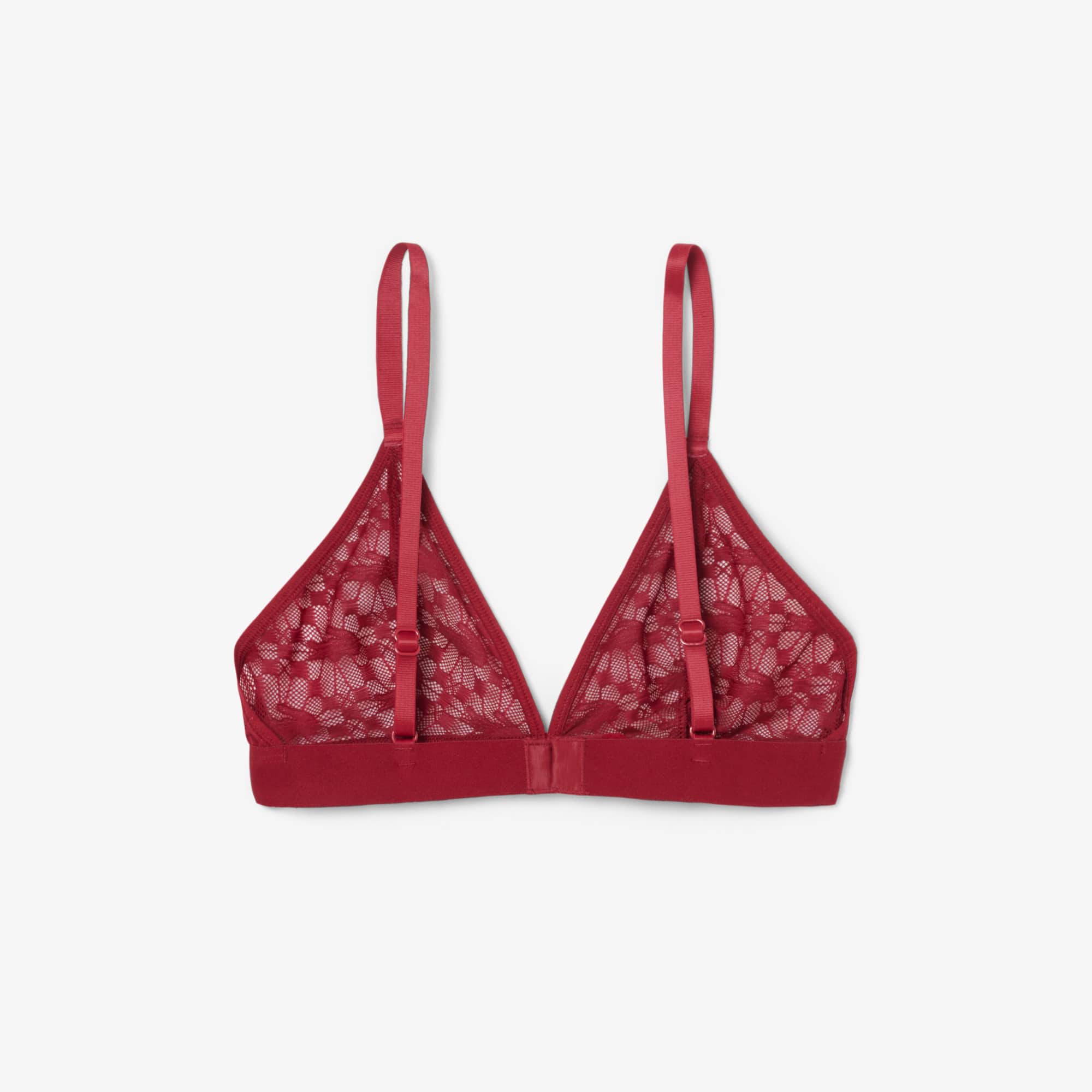 Logo Lace Triangle Bralette - Bordeaux