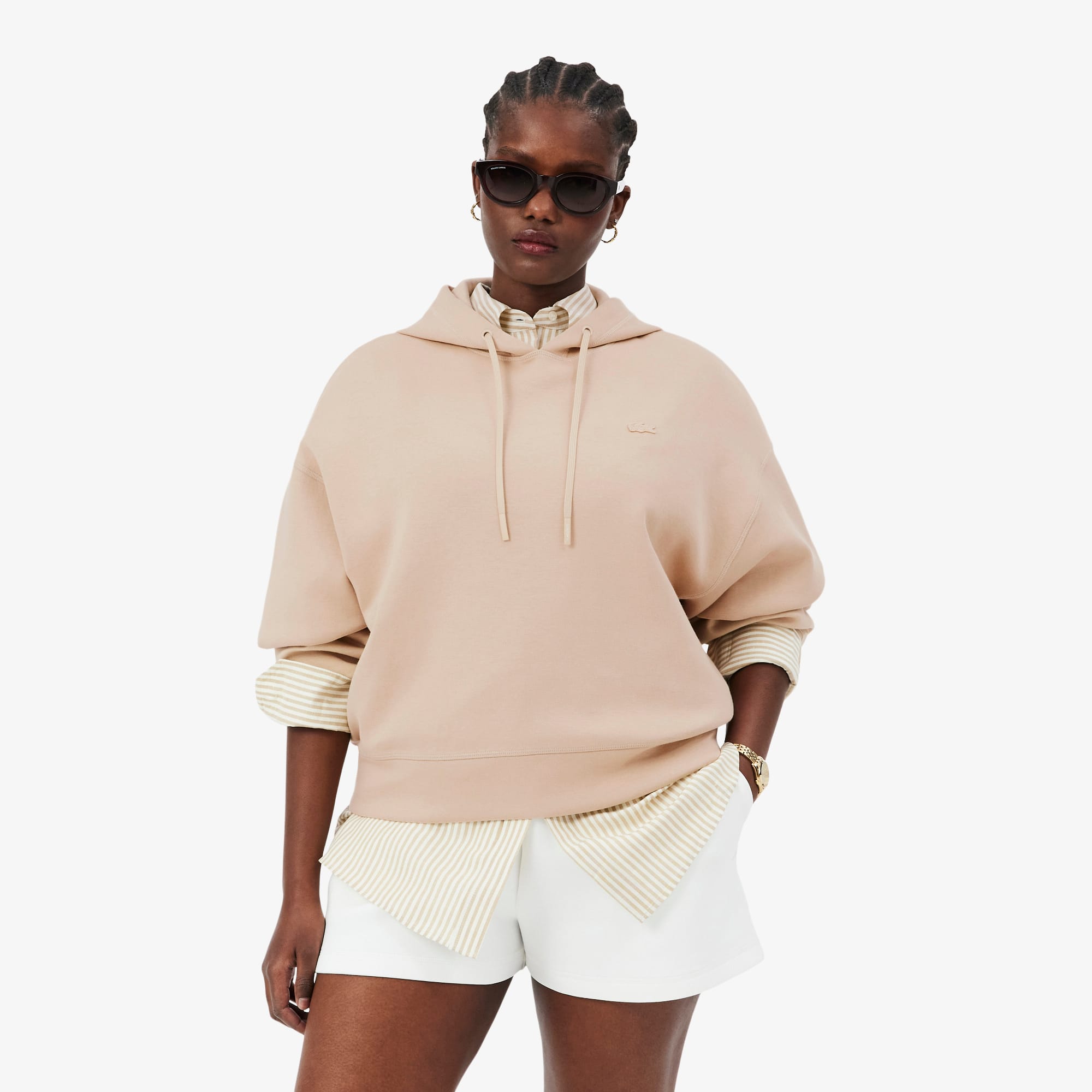 Oversized Adjustable Hoodie - Beige