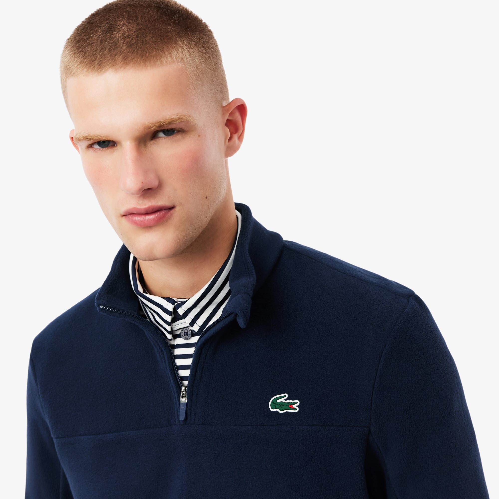 Men's Polar Fleece Quarter-Zip Golf Top - Navy Blue