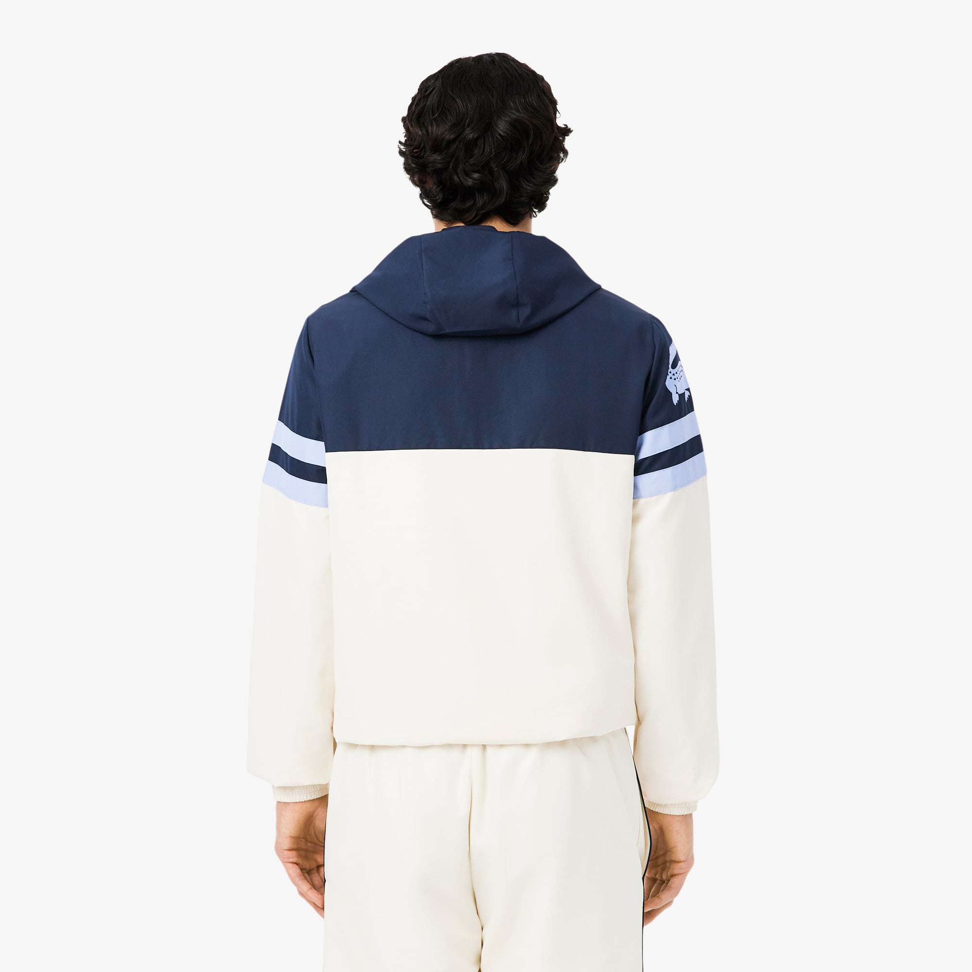 Men's Tennis Water-Repellent Hooded Jacket - White / Purple / Navy Blue