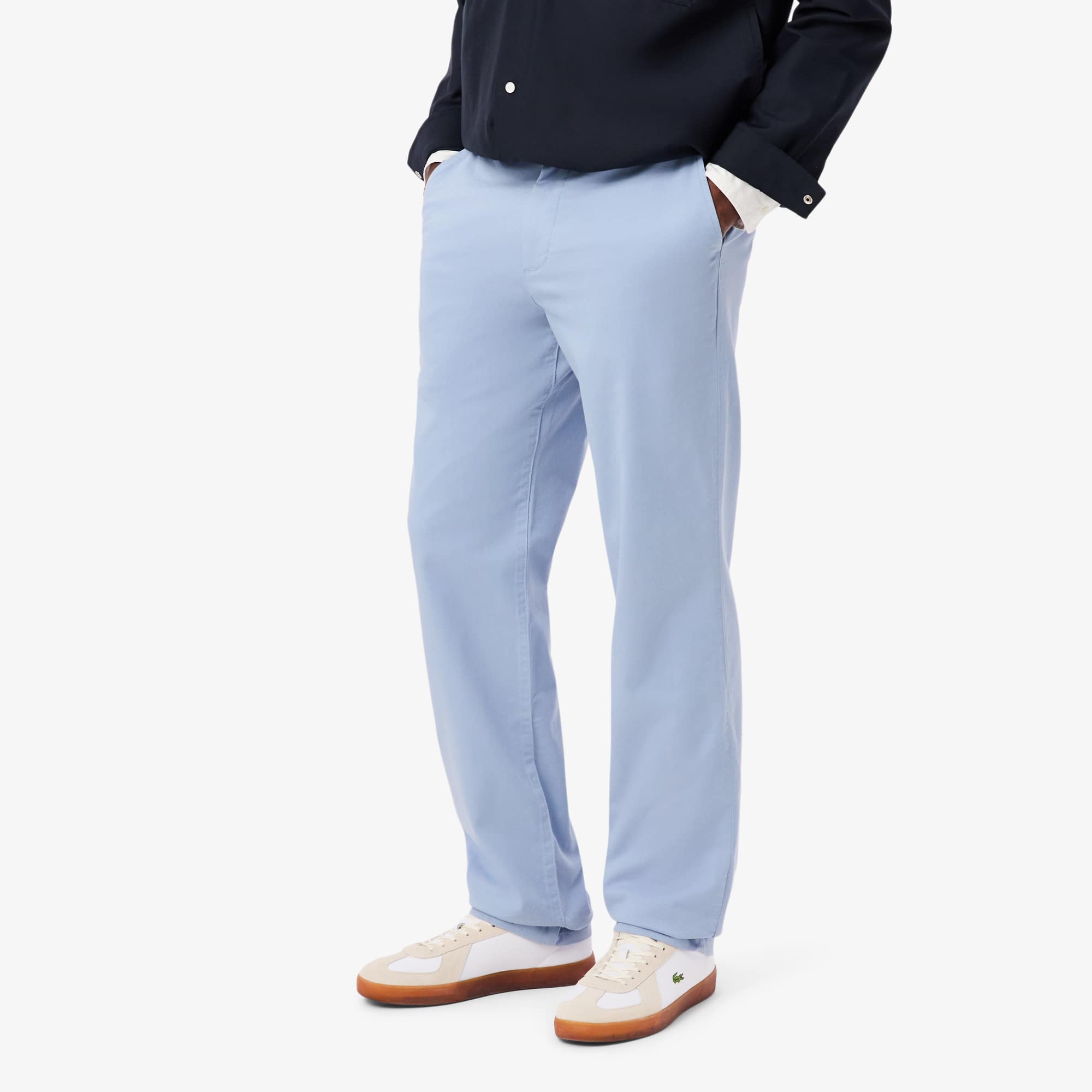 Regular Fit Cotton Chino Pants - Light Blue