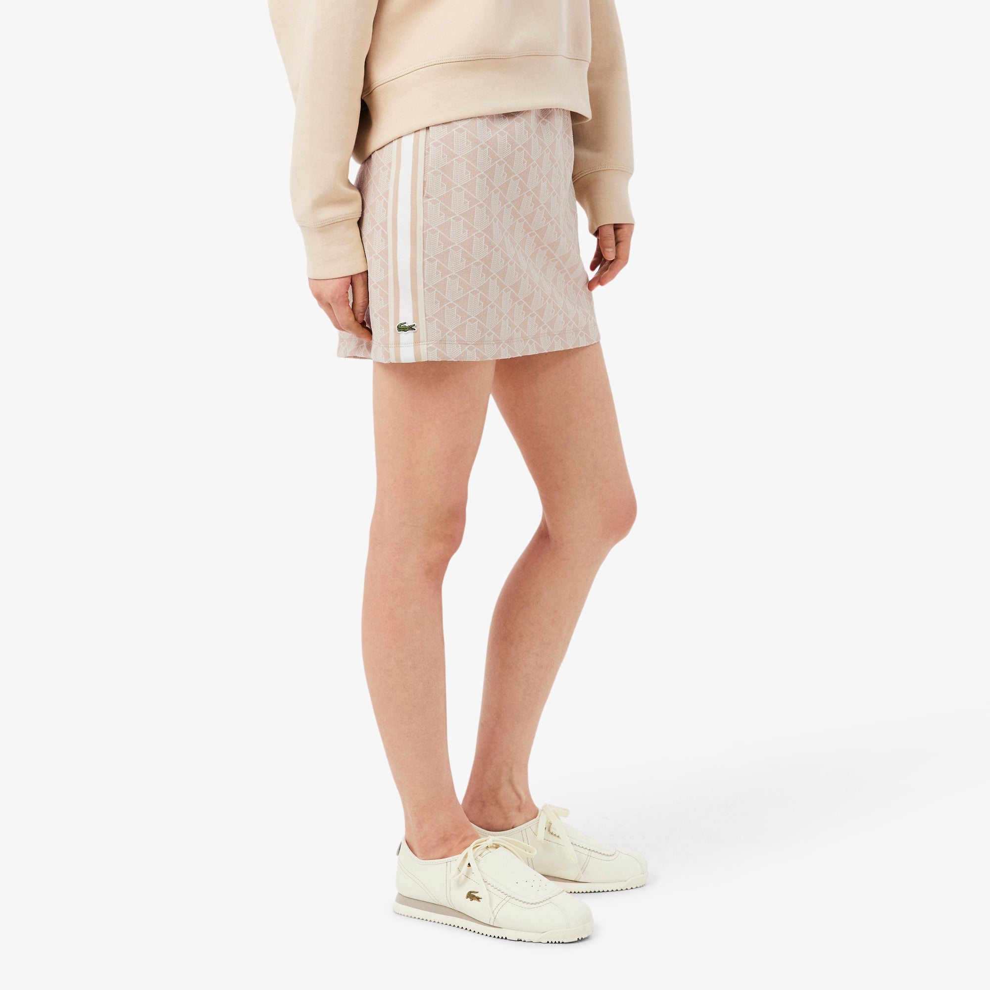 Monogram Skirt - Beige / Blanc