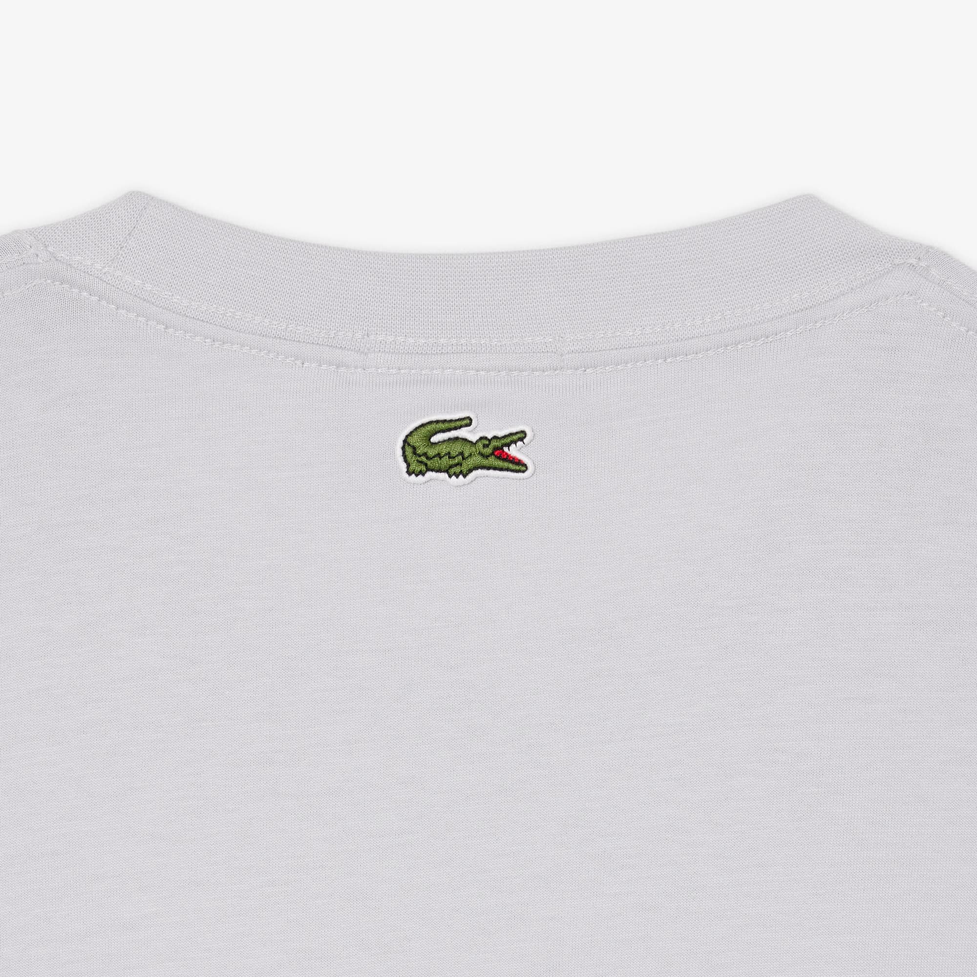 Embroidered Cotton T-Shirt - Light Grey