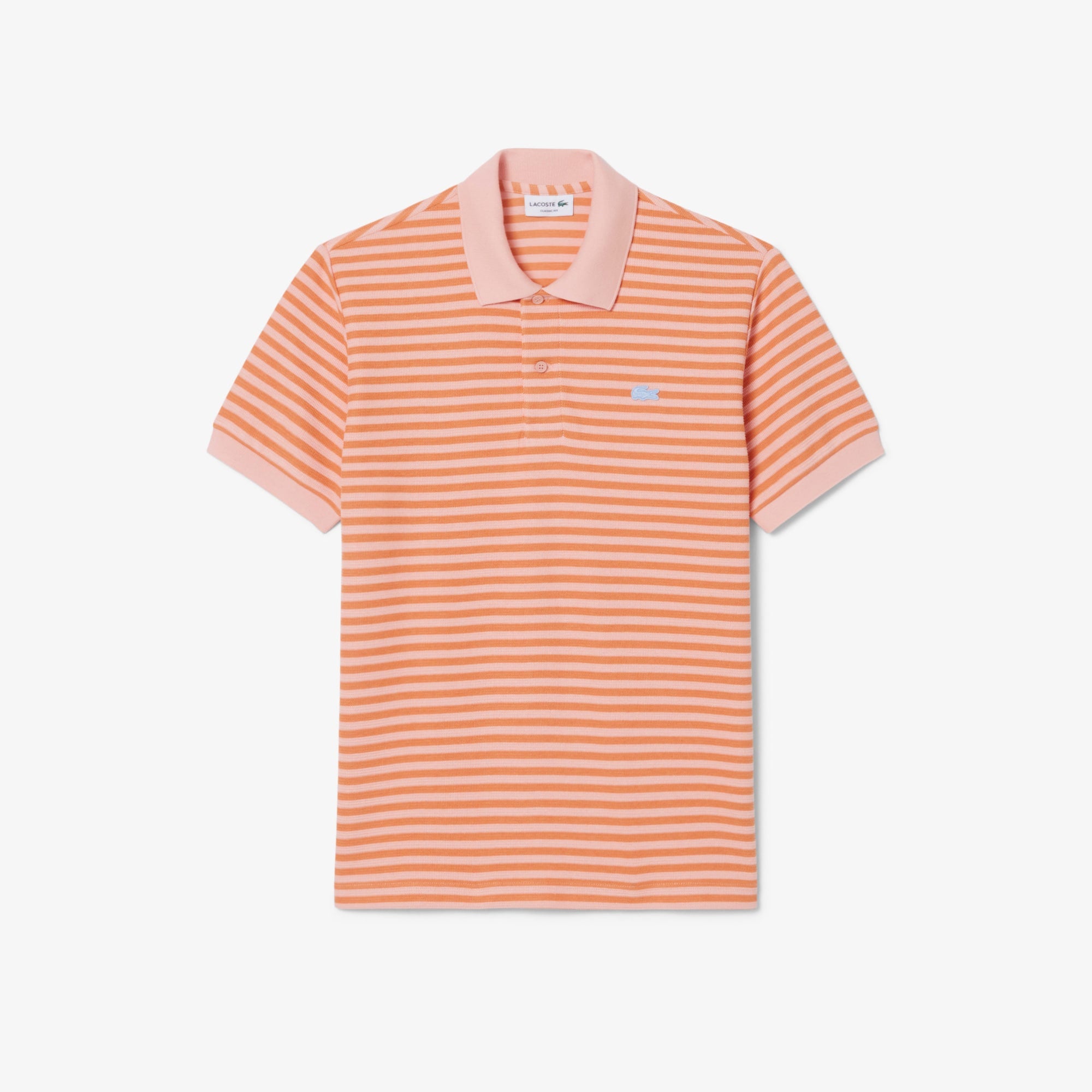 Classic Fit Textured Striped Polo - Rose / Orange
