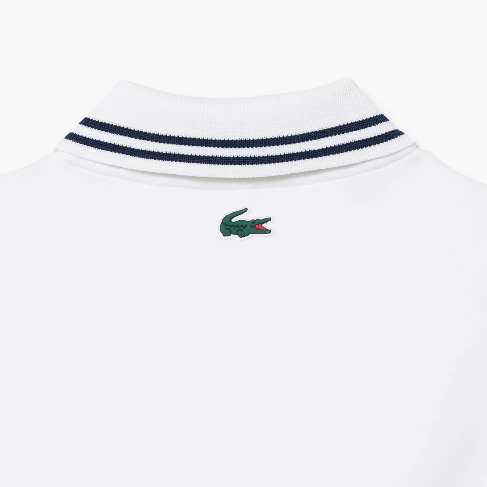 Tennis Heritage Polo Collar Zipped Sweatshirt - White
