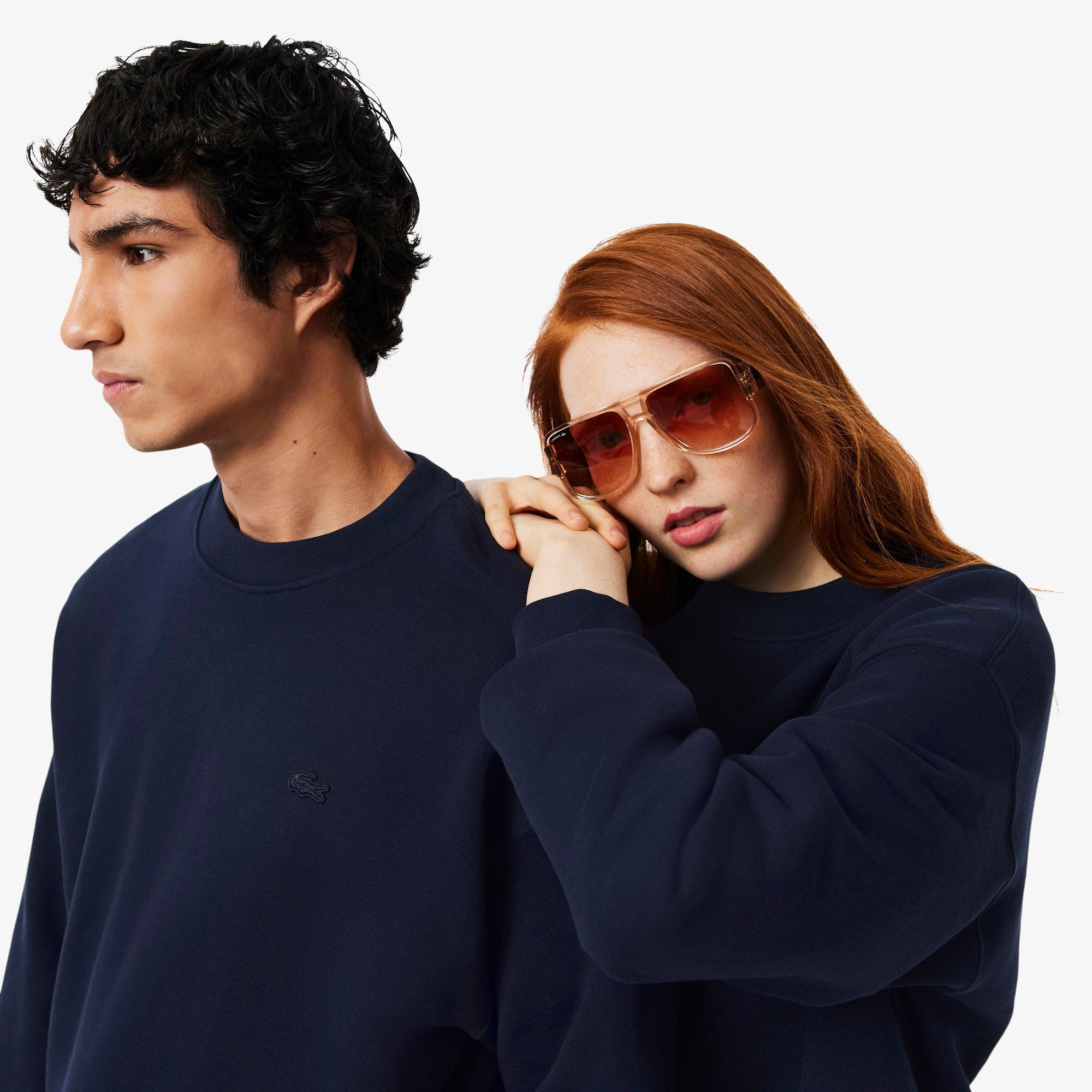 Unisex Loose Fit Heavy Fleece Sweatshirt - Navy Blue
