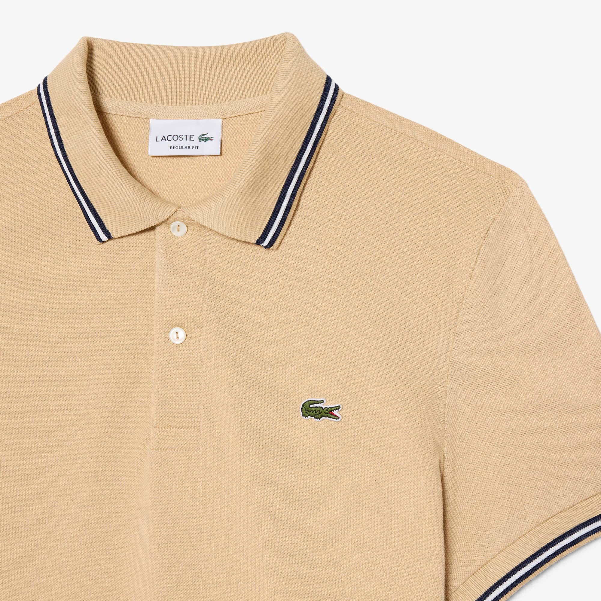Men's Regular Fit Trim Accent Polo - Beige