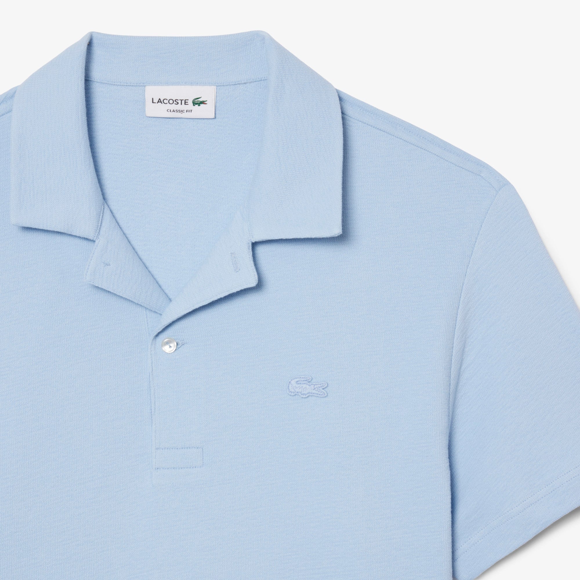 Classic Fit Textured Polo - Light Blue