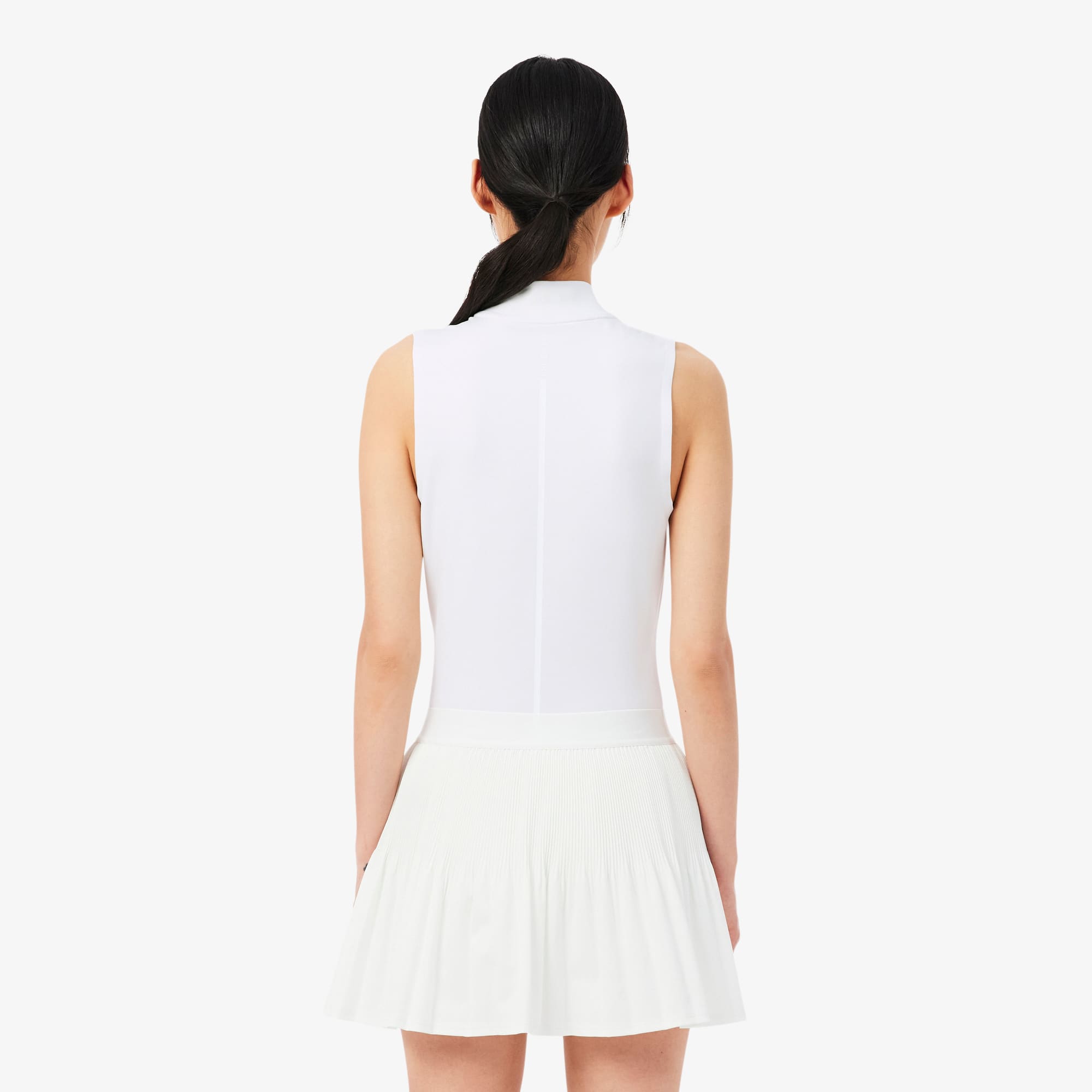 Sleeveless Ultra Dry Stretch Tennis Polo - White