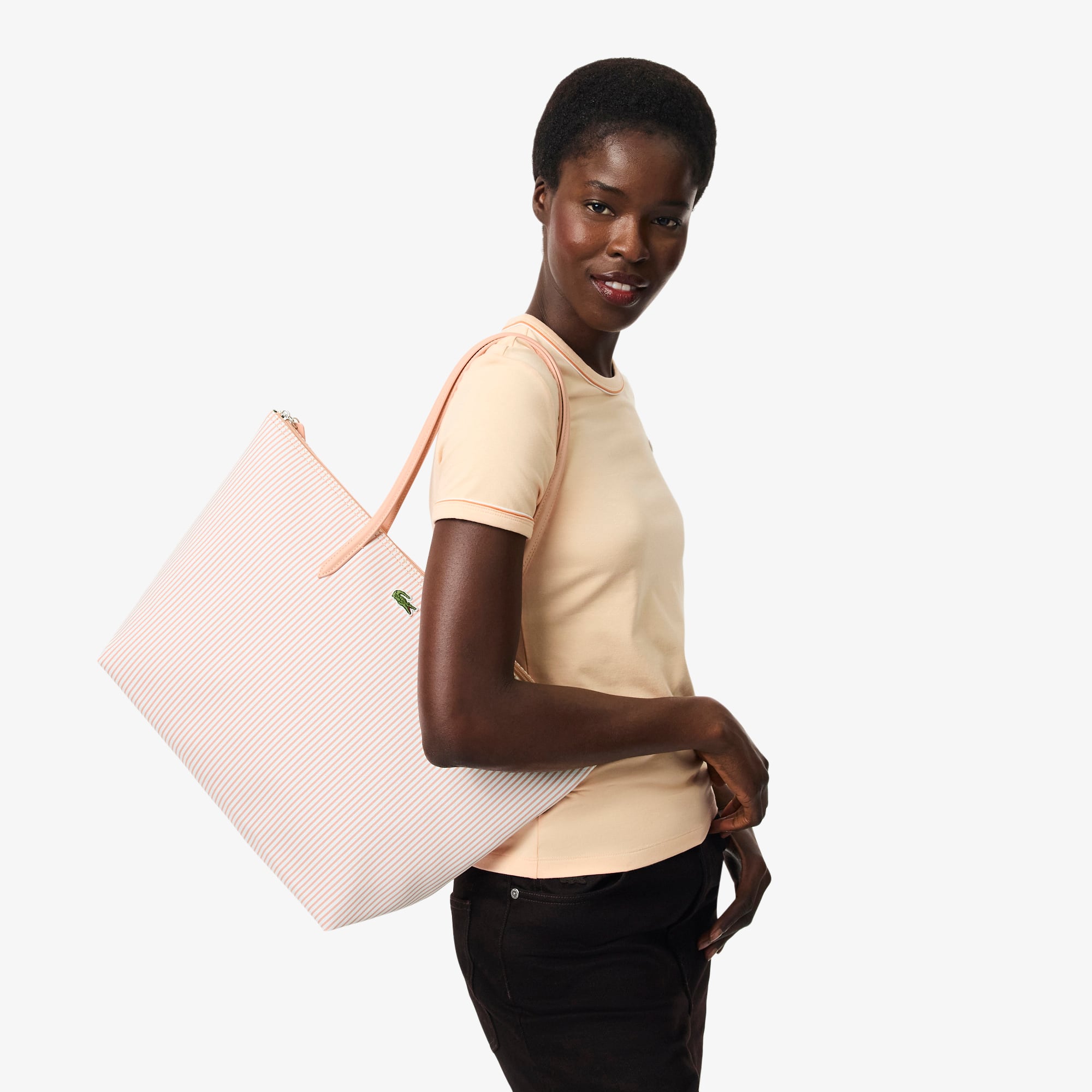 Large Striped Concept Tote - BLANC MIAMI