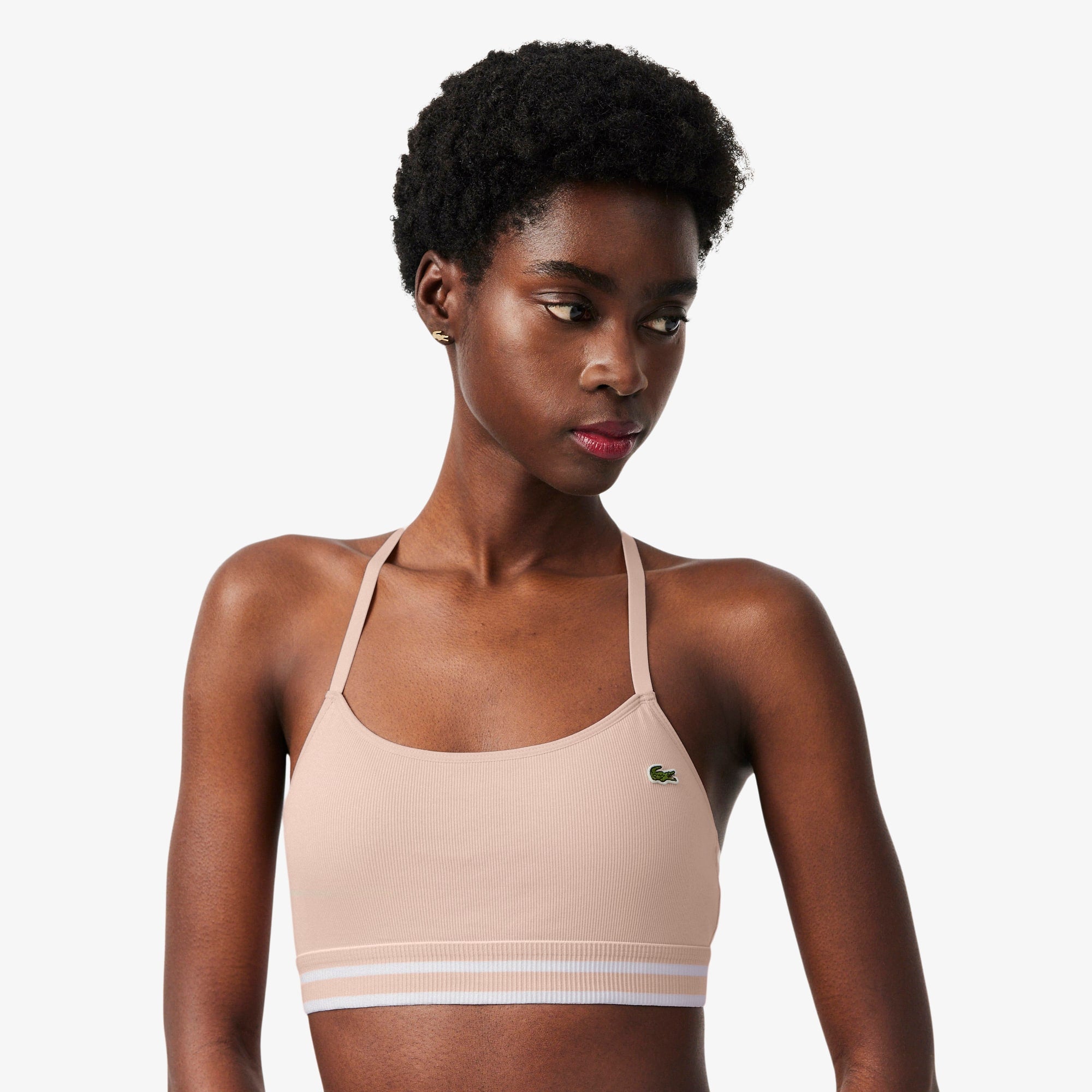Ribbed Cotton Bralette - Rose