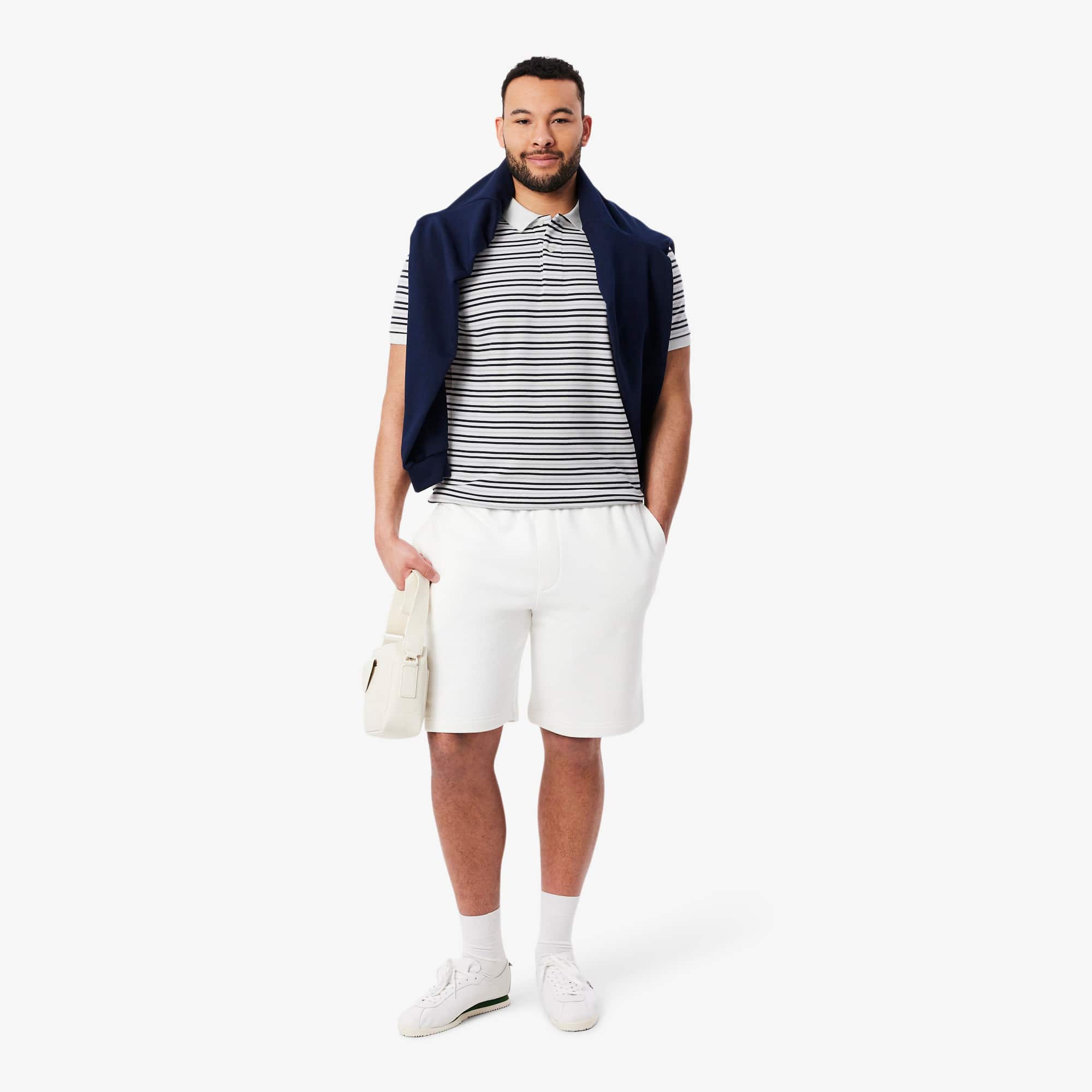Classic Fit Striped Petit Piqué Polo - Noir / Blanc