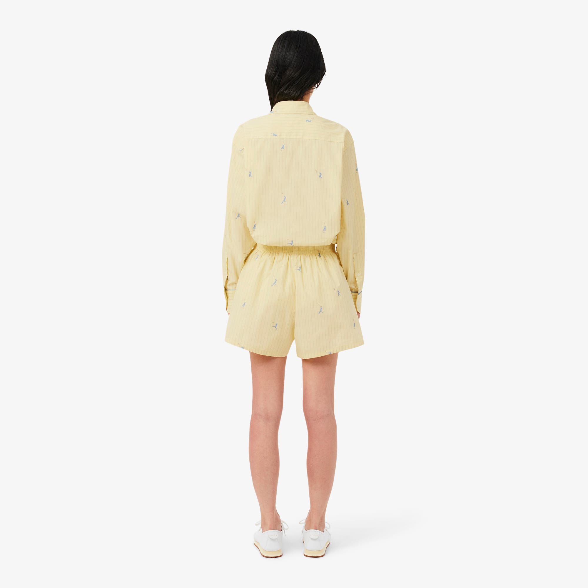 Cotton Poplin Boxer Shorts - Jaune / Bleu