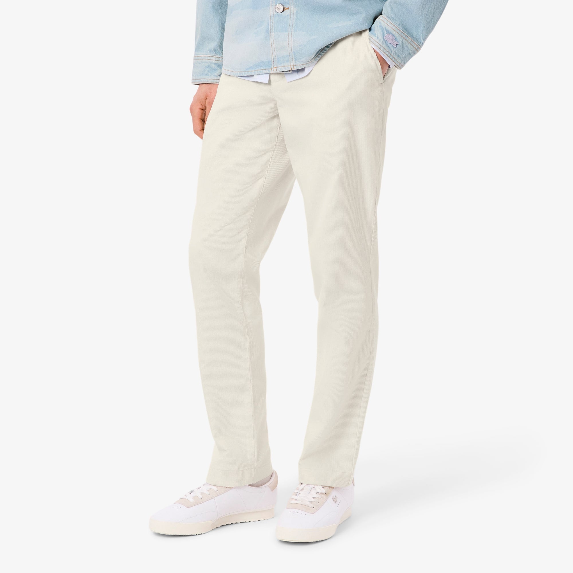 Men's Regular Fit Corduroy Chino Pants - Cream