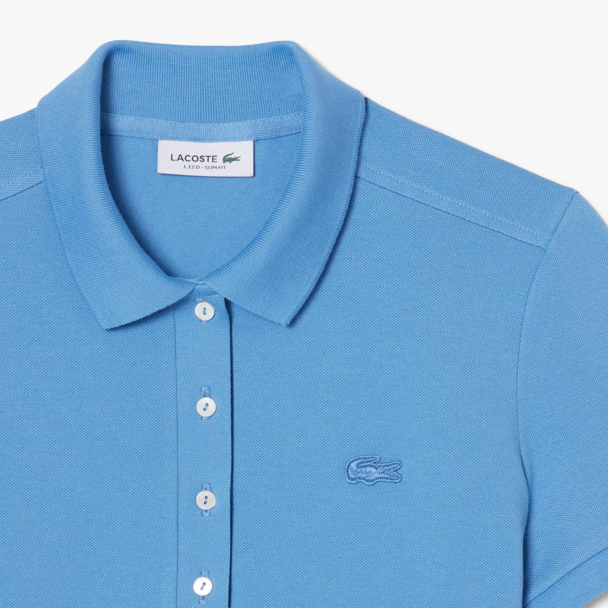 Women's L.12.D Slim Fit Stretch Mini Piqué Polo - Blue