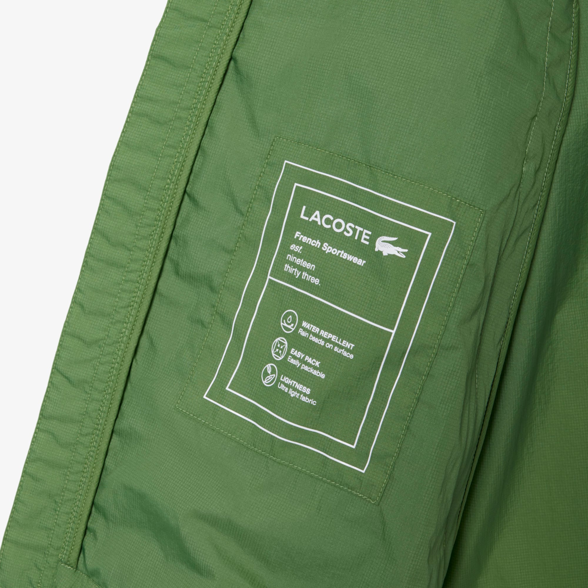 Water-Repellent Lightweight Packable Jacket - Green