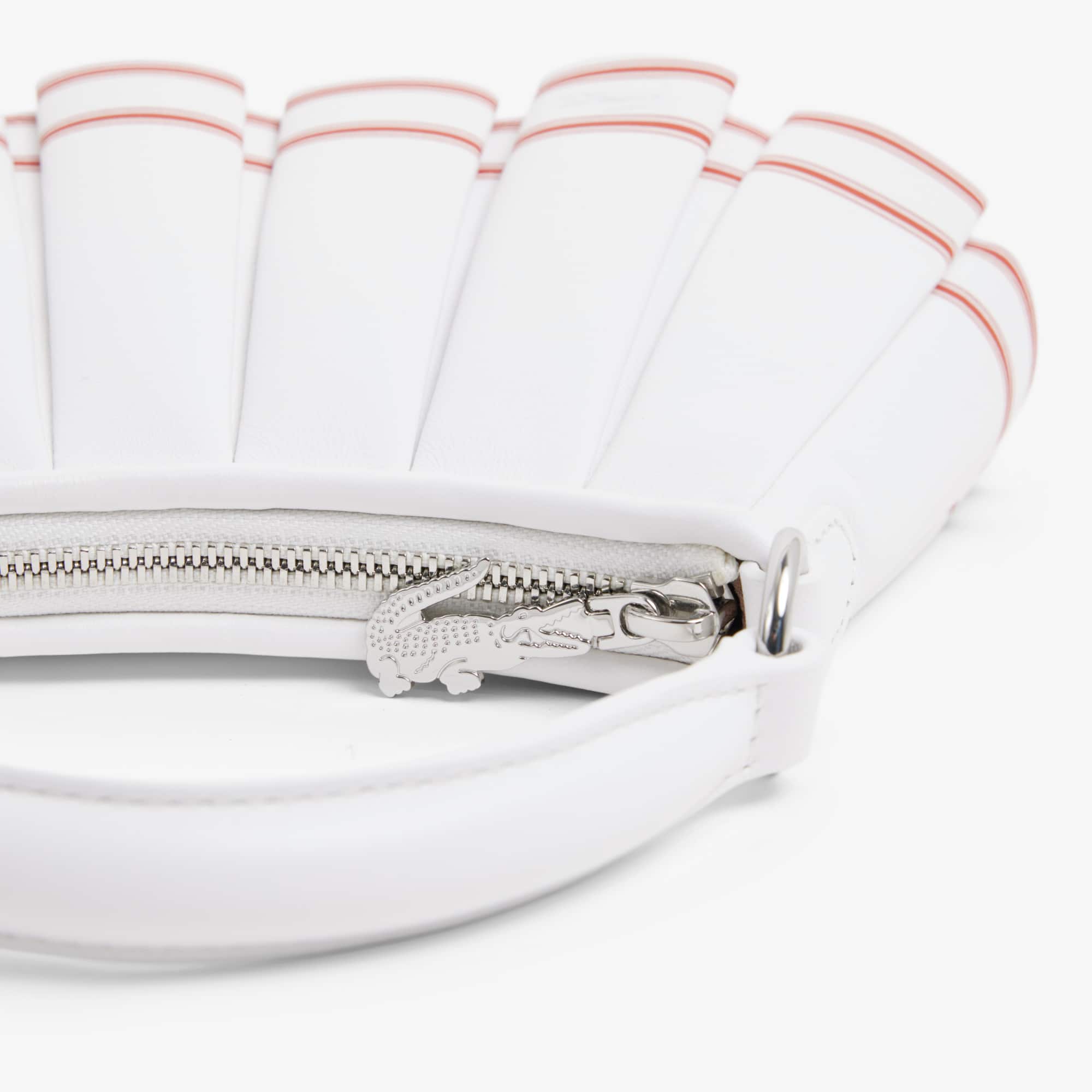 Runway Mini Lenglen Striped Leather Bag - ORANGINE ST WHITE