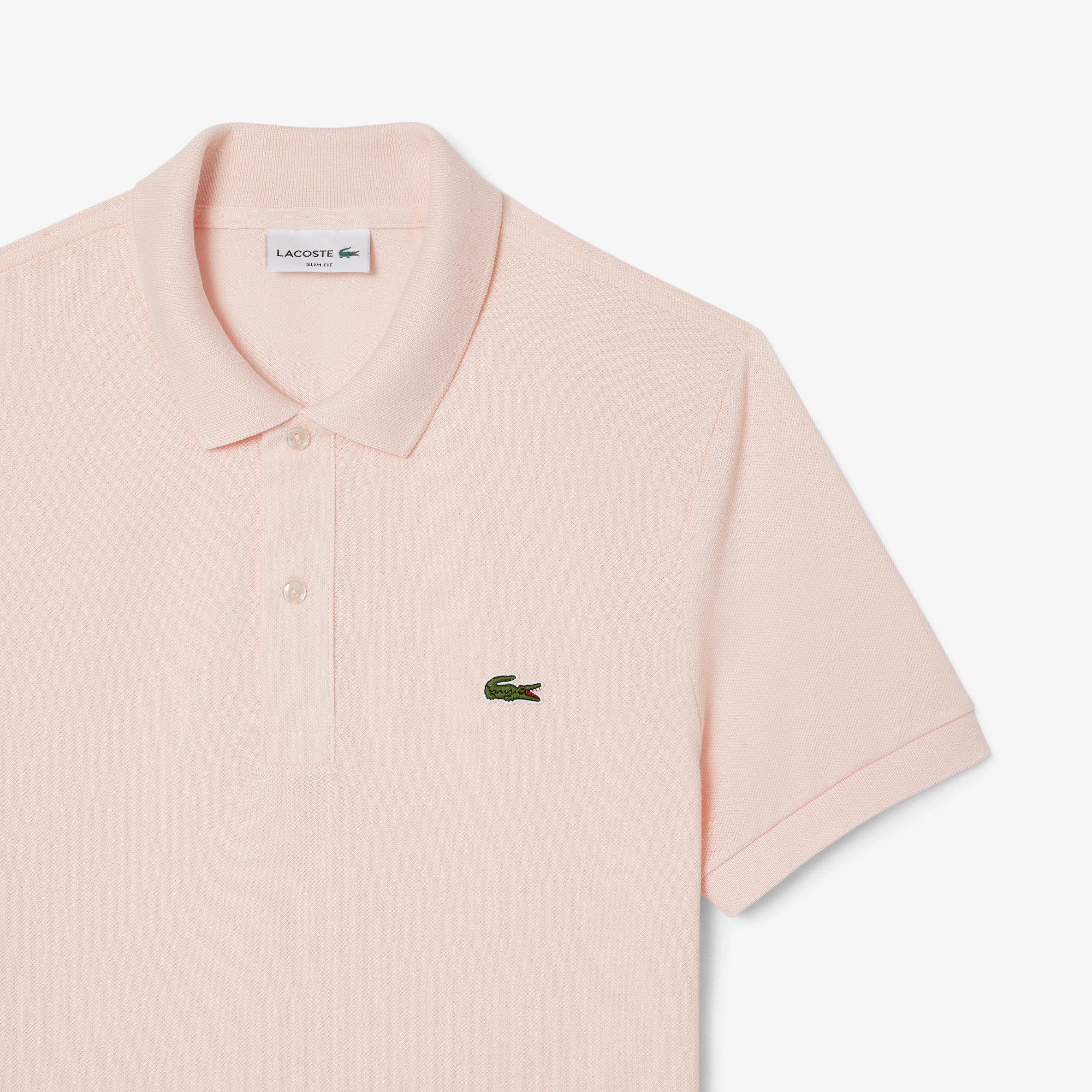 Men's Slim Fit Piqué Polo - Light Pink