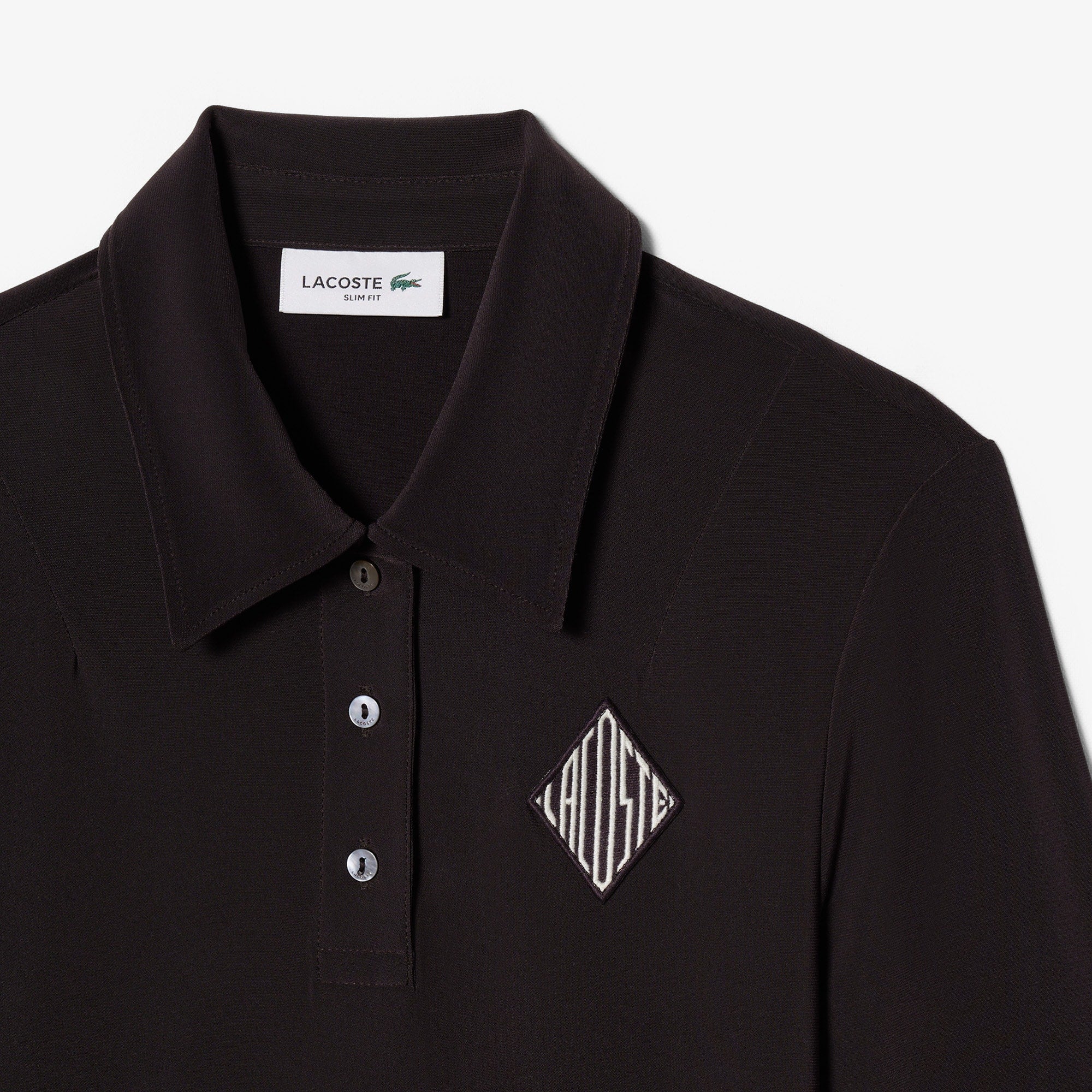 Slim Fit Embroidered Polo - Brown