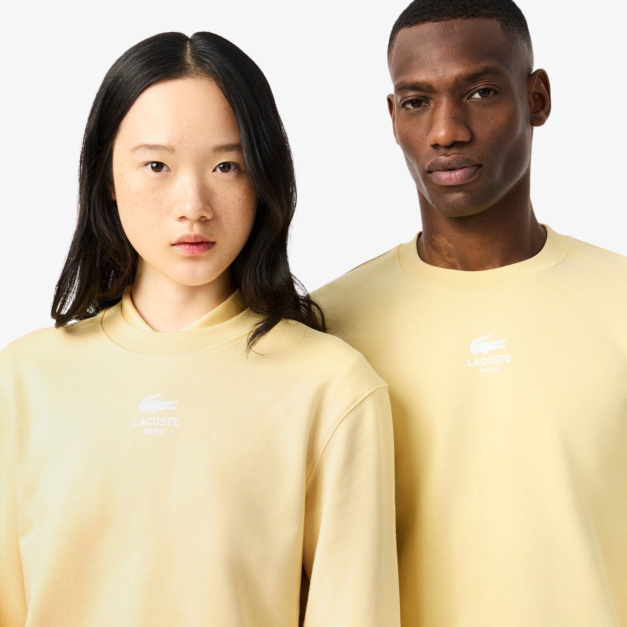 Unisex Printed Fleece Sweatshirt - Yellow