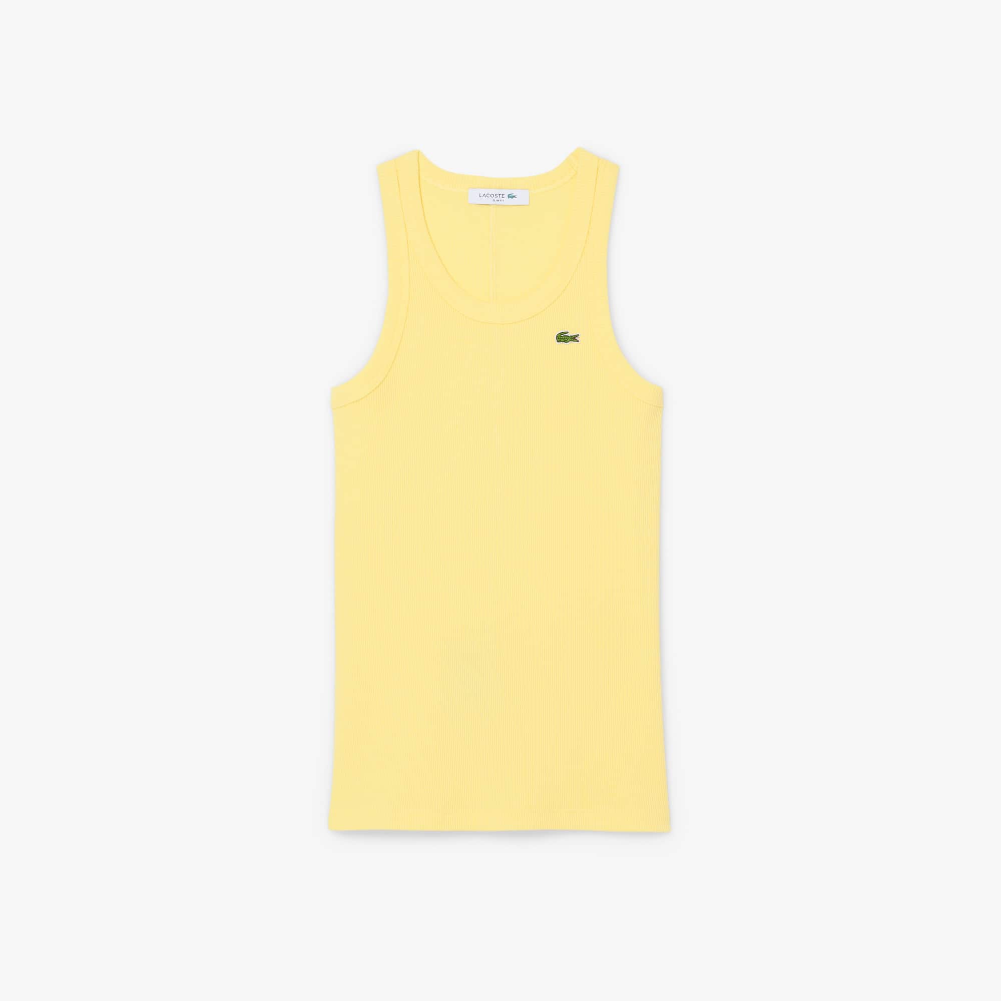 Women's Slim Fit Cotton Tank Top - Pastel yellow