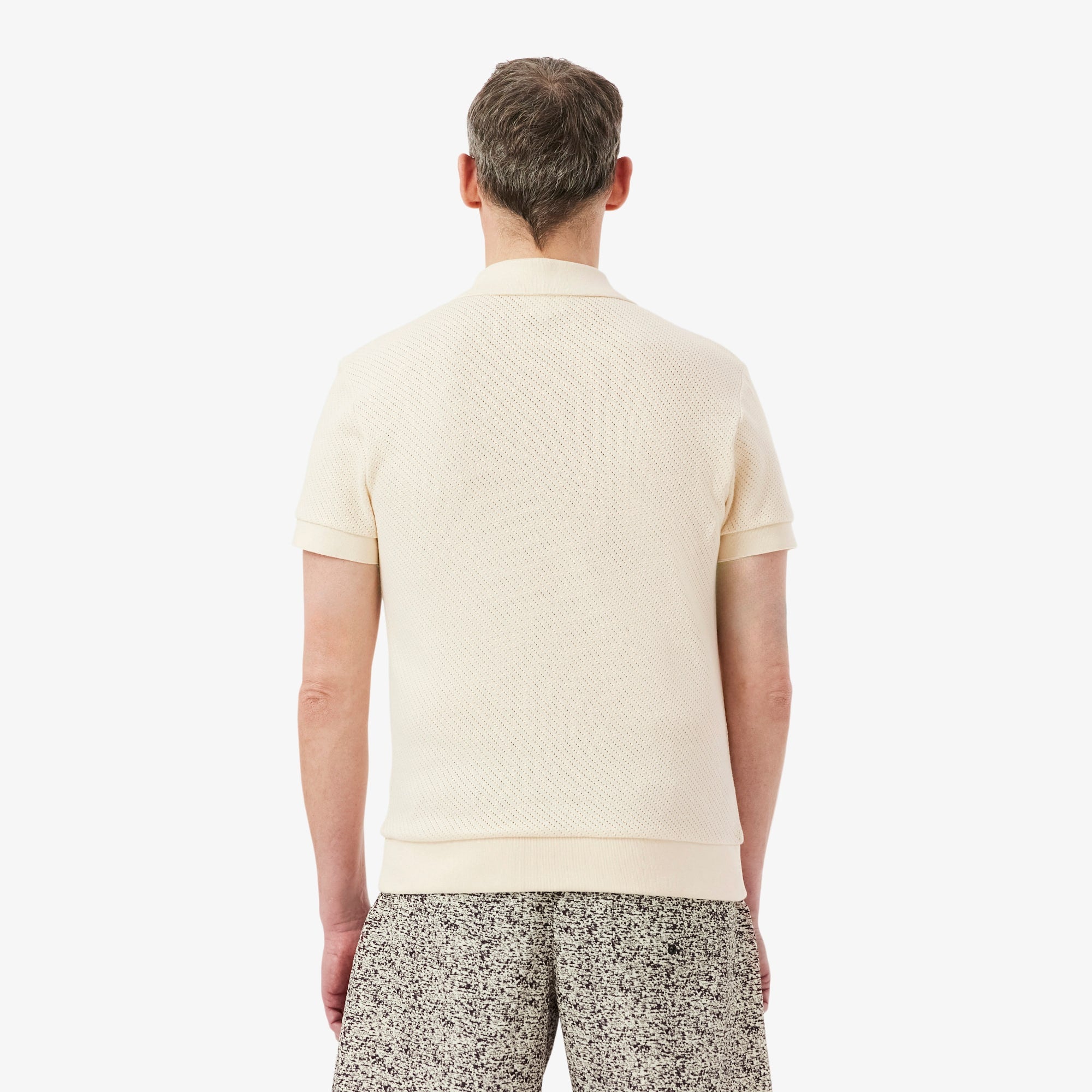 Regular Fit Lacy Cotton Polo - Beige