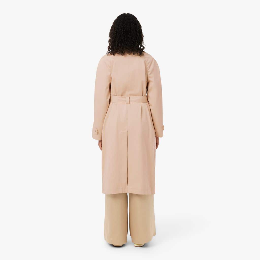 Oversized Water-Repellent Trench Coat - Beige