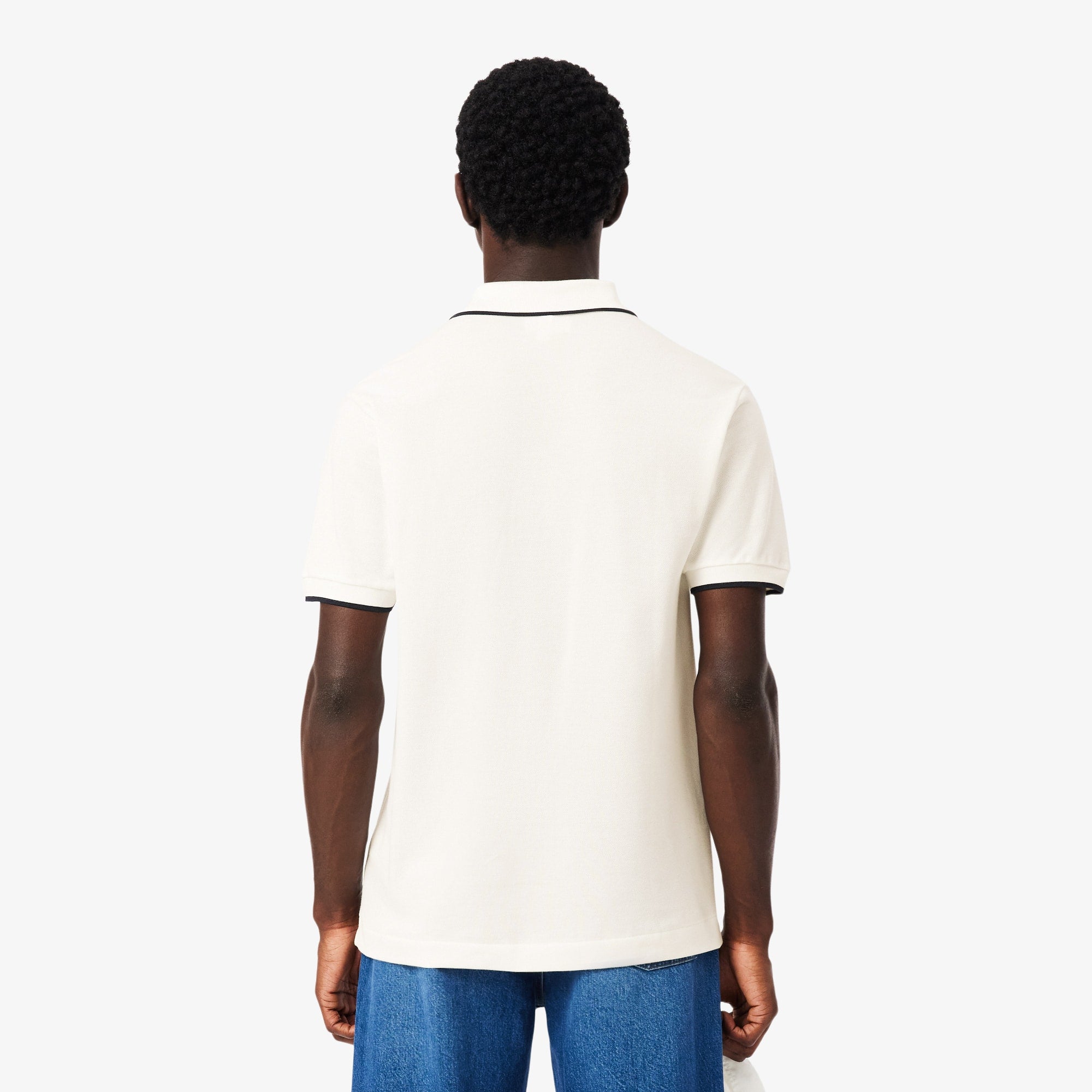 Men's Classic Fit Pocket Accent Polo - White / Navy Blue