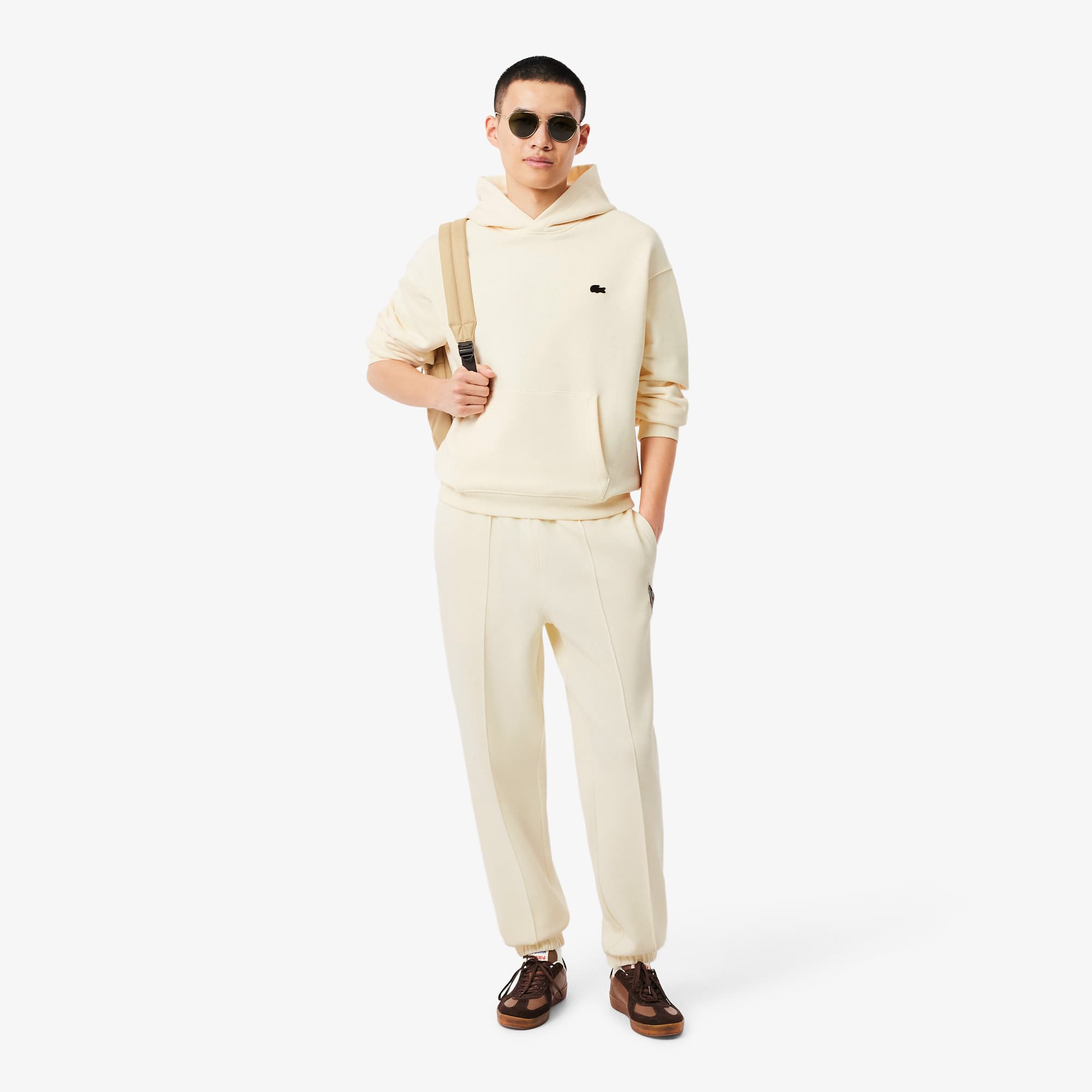 Loose Fit Printed Hoodie - Lemon Beige
