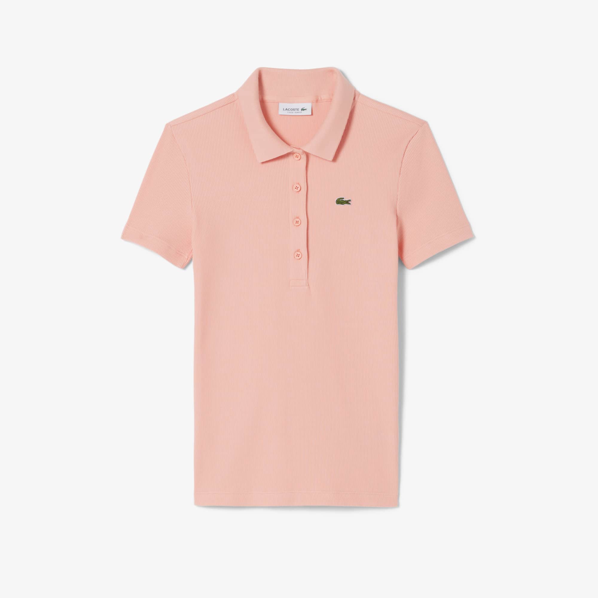 Women's Slim Fit L.12.D Ribbed Cotton Polo - Rose