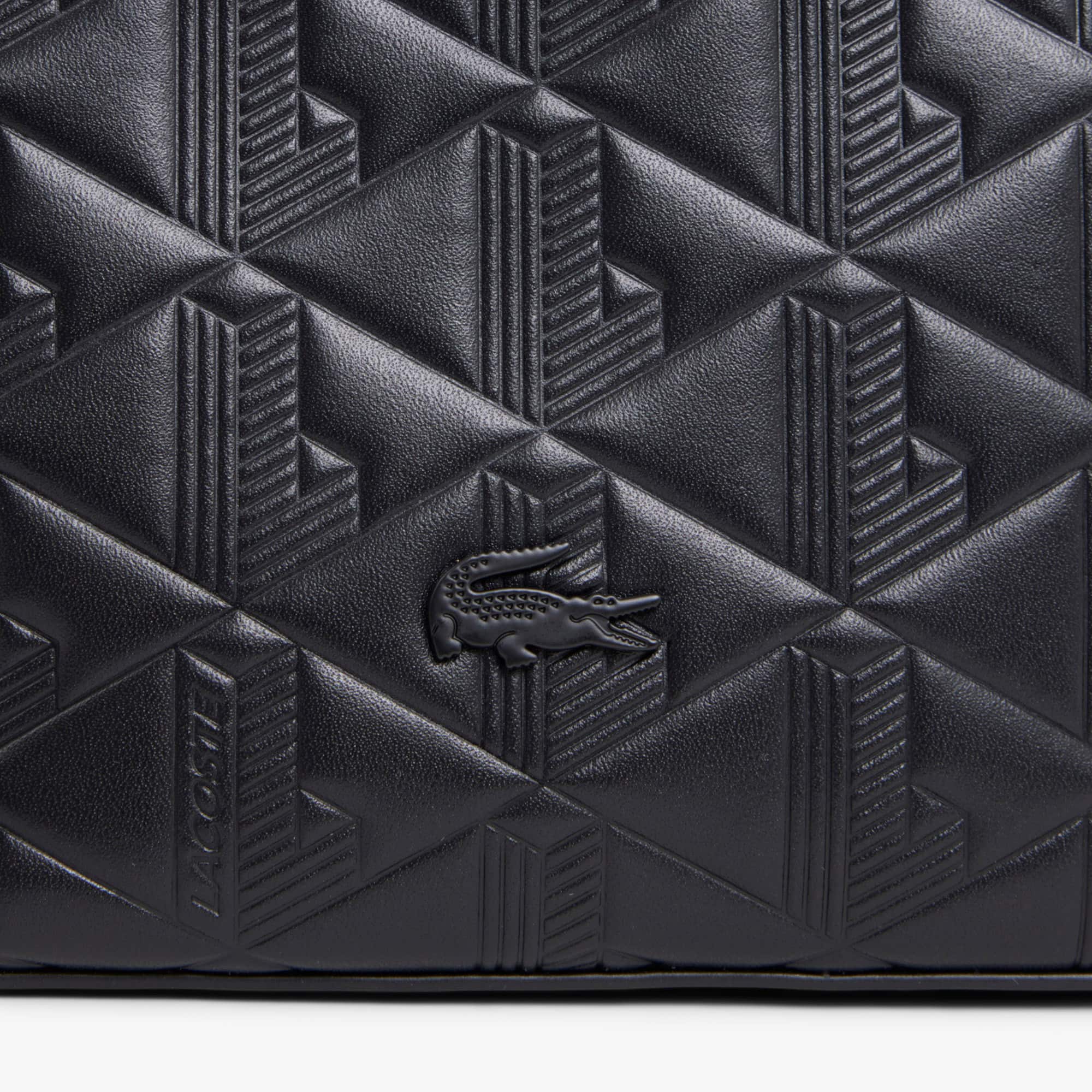 Maheki Embossed Leather Hobo Bag - Black