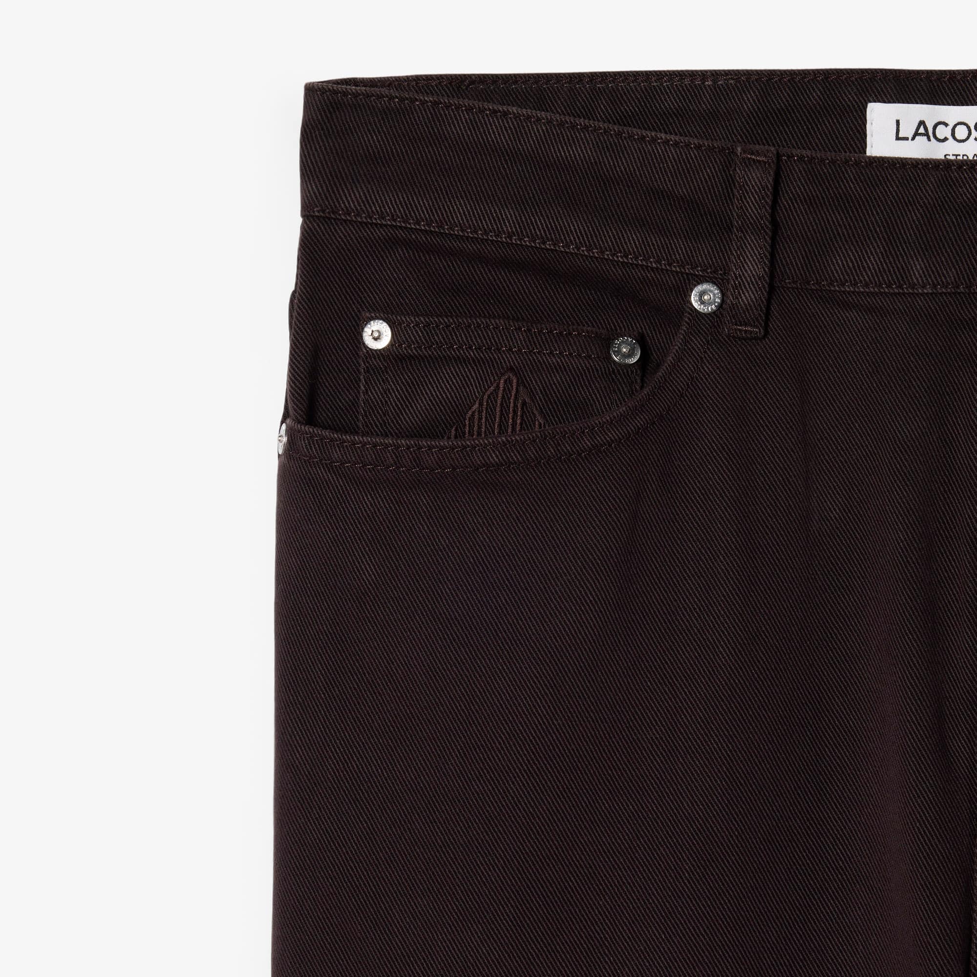 5 Pocket Straight Cut Denim Jeans - Brown