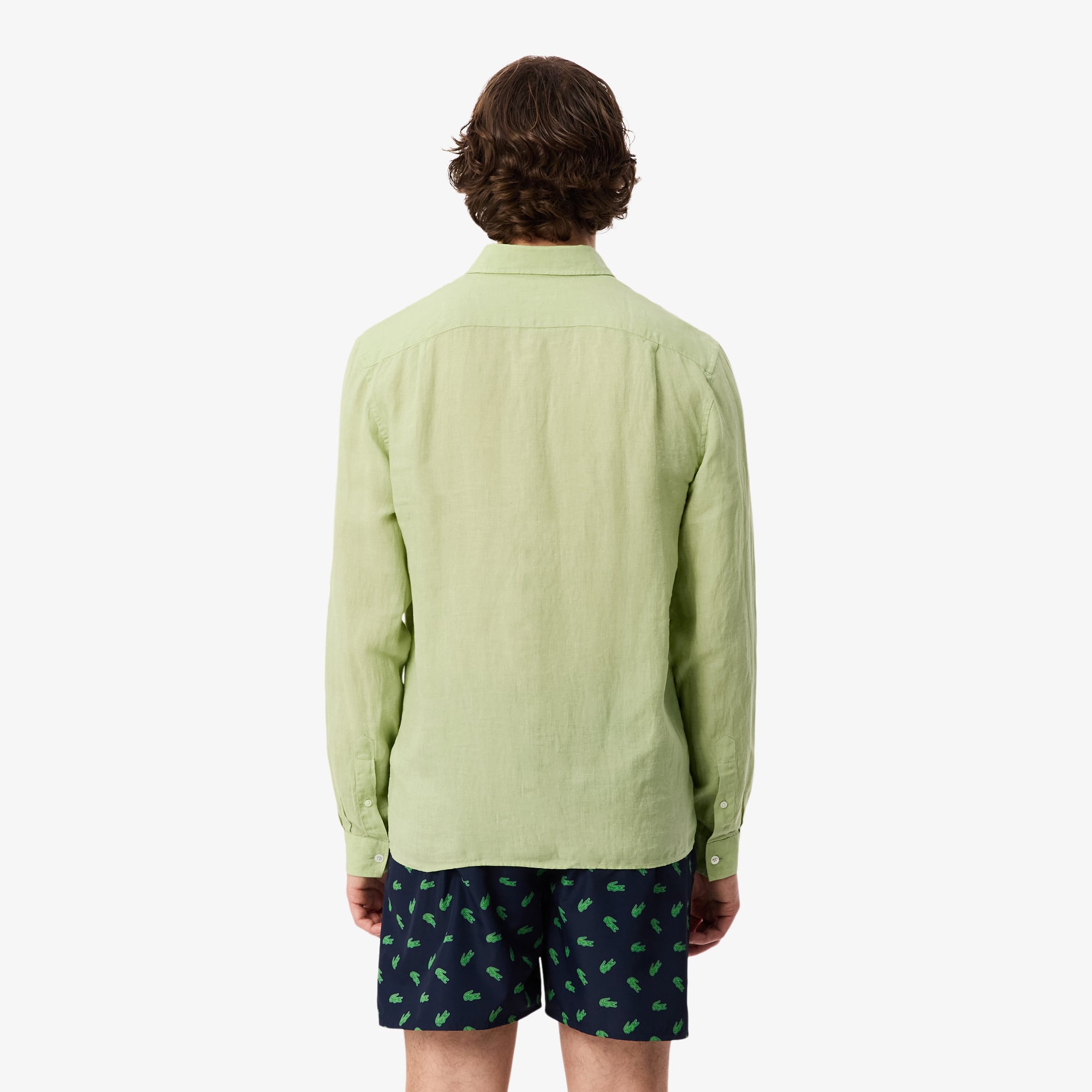 Men's Regular Fit Linen Shirt - Green