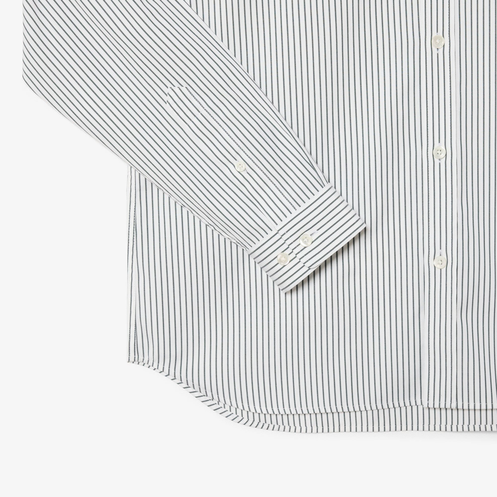 Men's Regular Fit Striped Pinpoint Shirt - White / Green