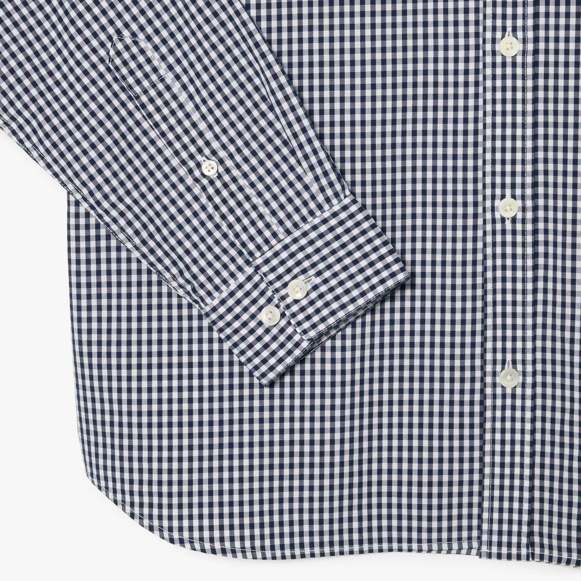 Regular Fit Plaid Poplin Shirt - White / Navy Blue