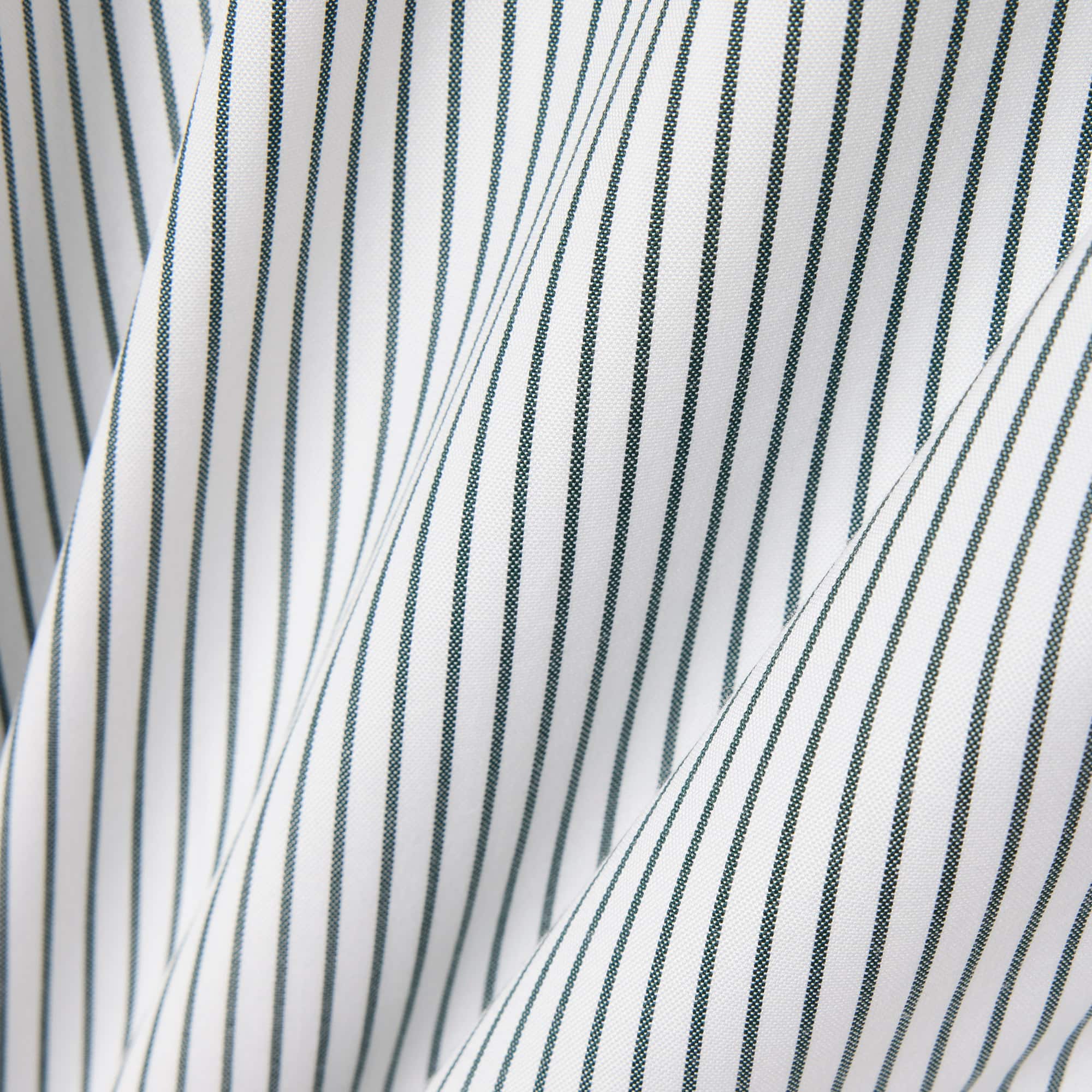 Men's Regular Fit Striped Pinpoint Shirt - White / Green