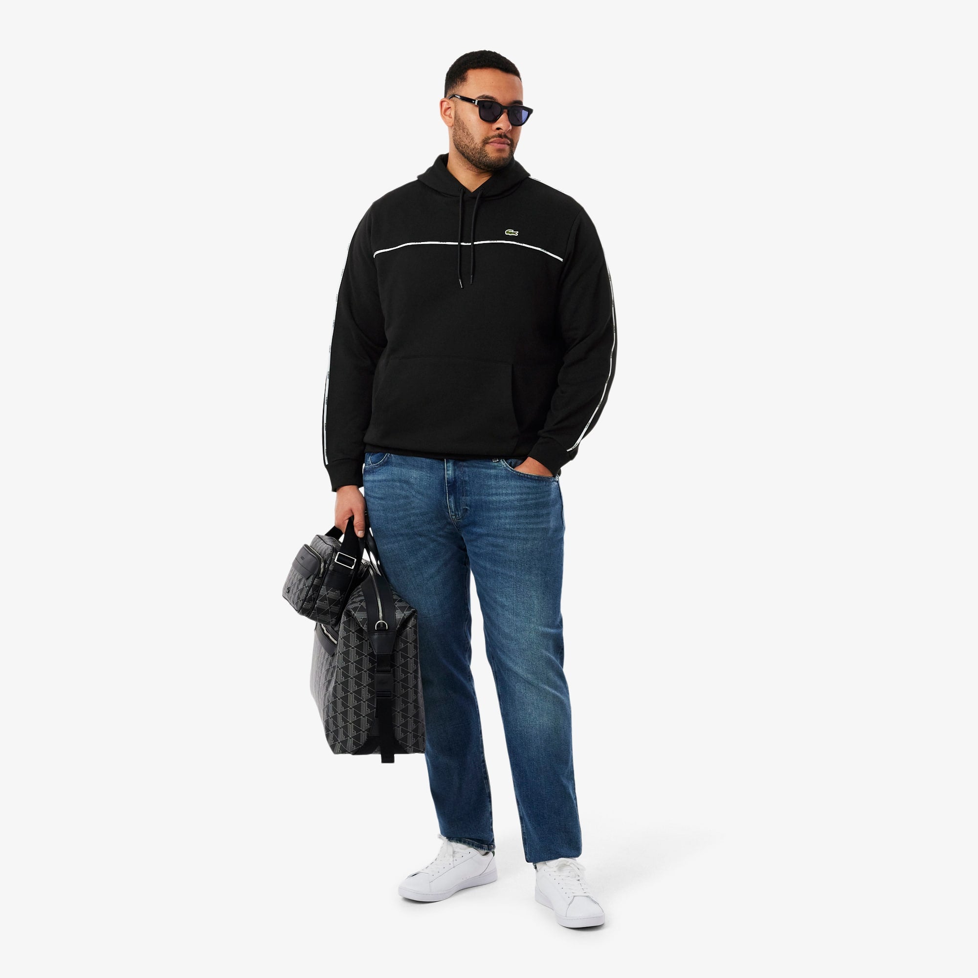 Men's Classic Fit Logo Stripe Sweatshirt - Black