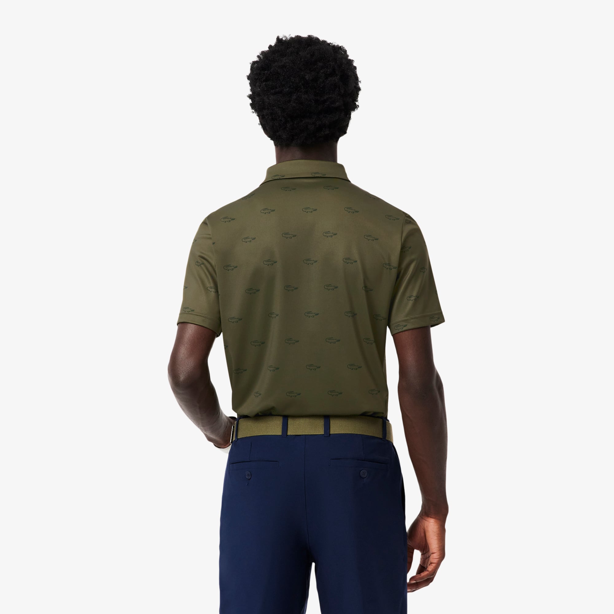 Men's Regular Fit UV Protect Golf Polo - Khaki Green / Green