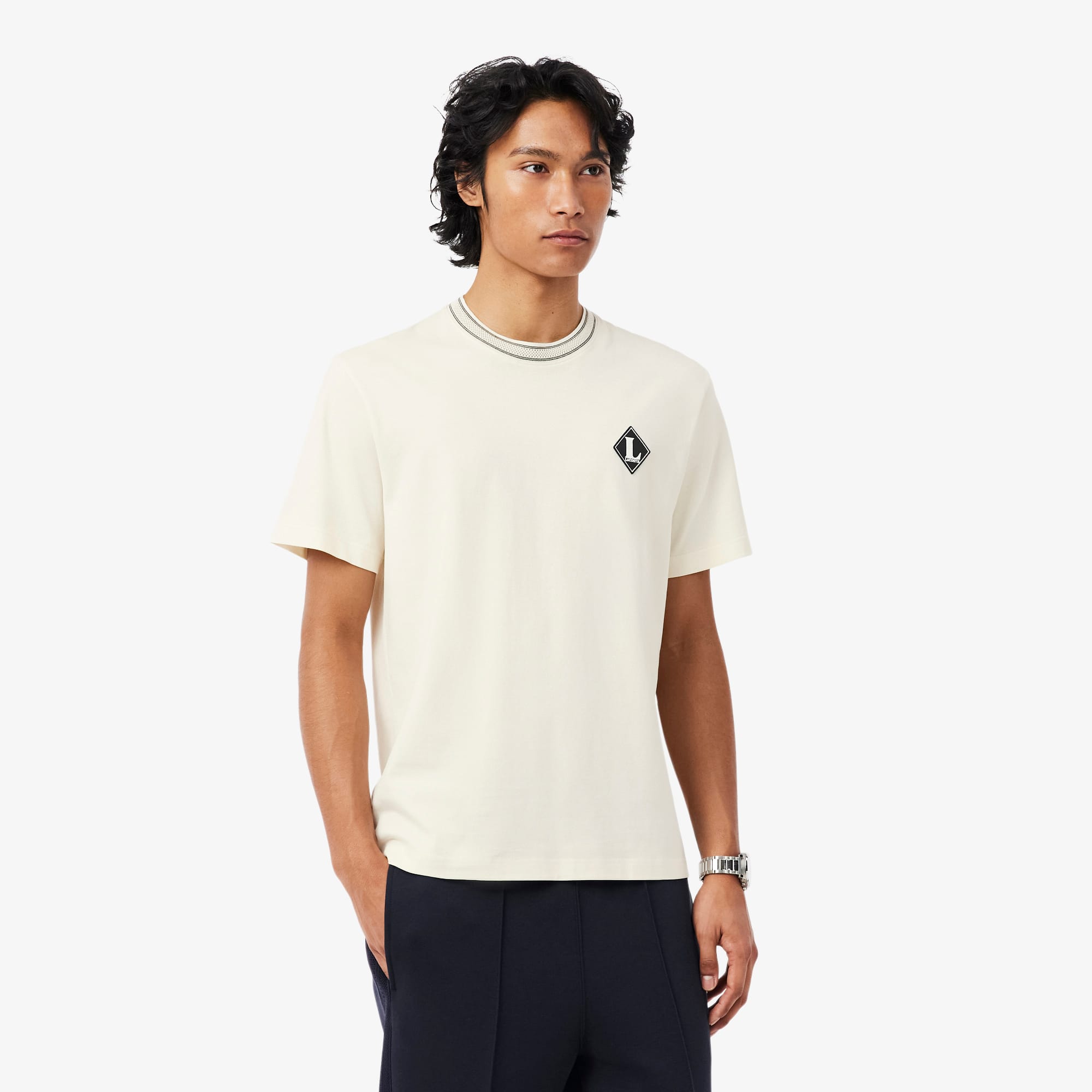 Made In France Badge Accent T-Shirt - Cream