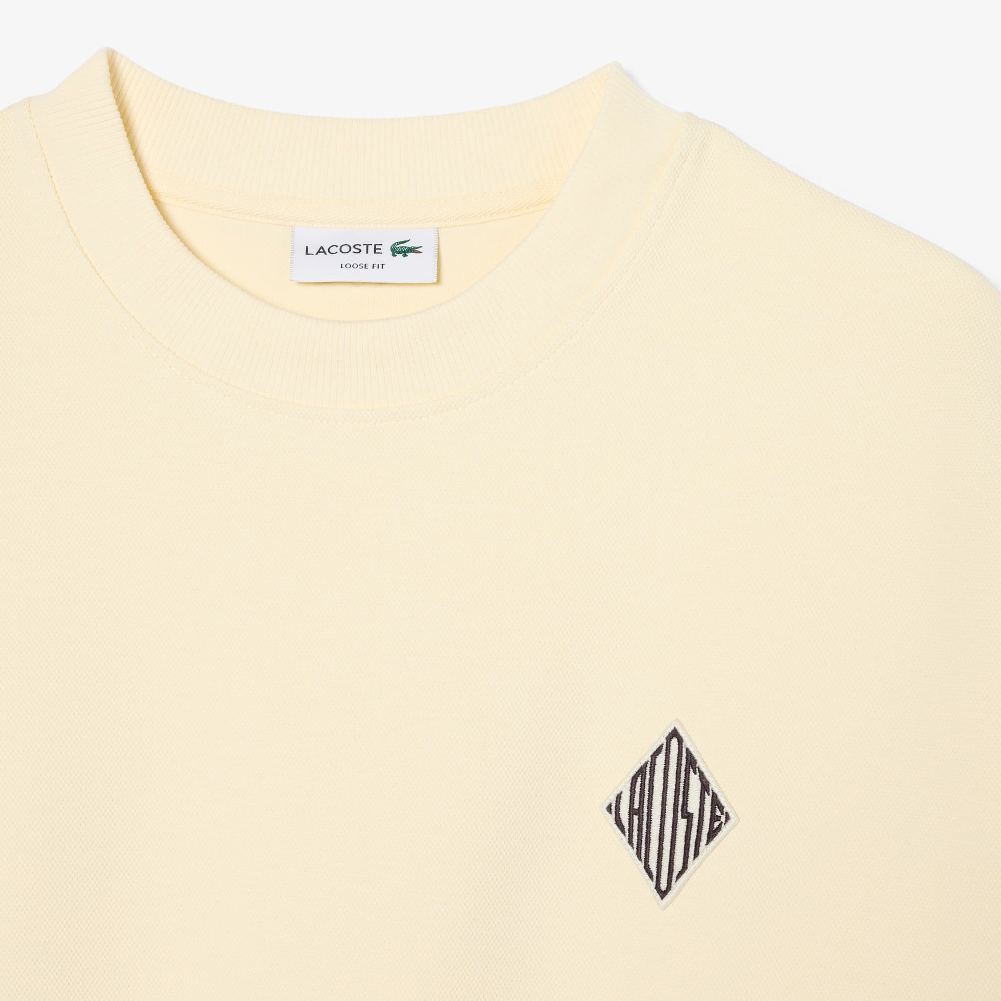 Double Face Piqué Badge Sweatshirt - Lemon Beige