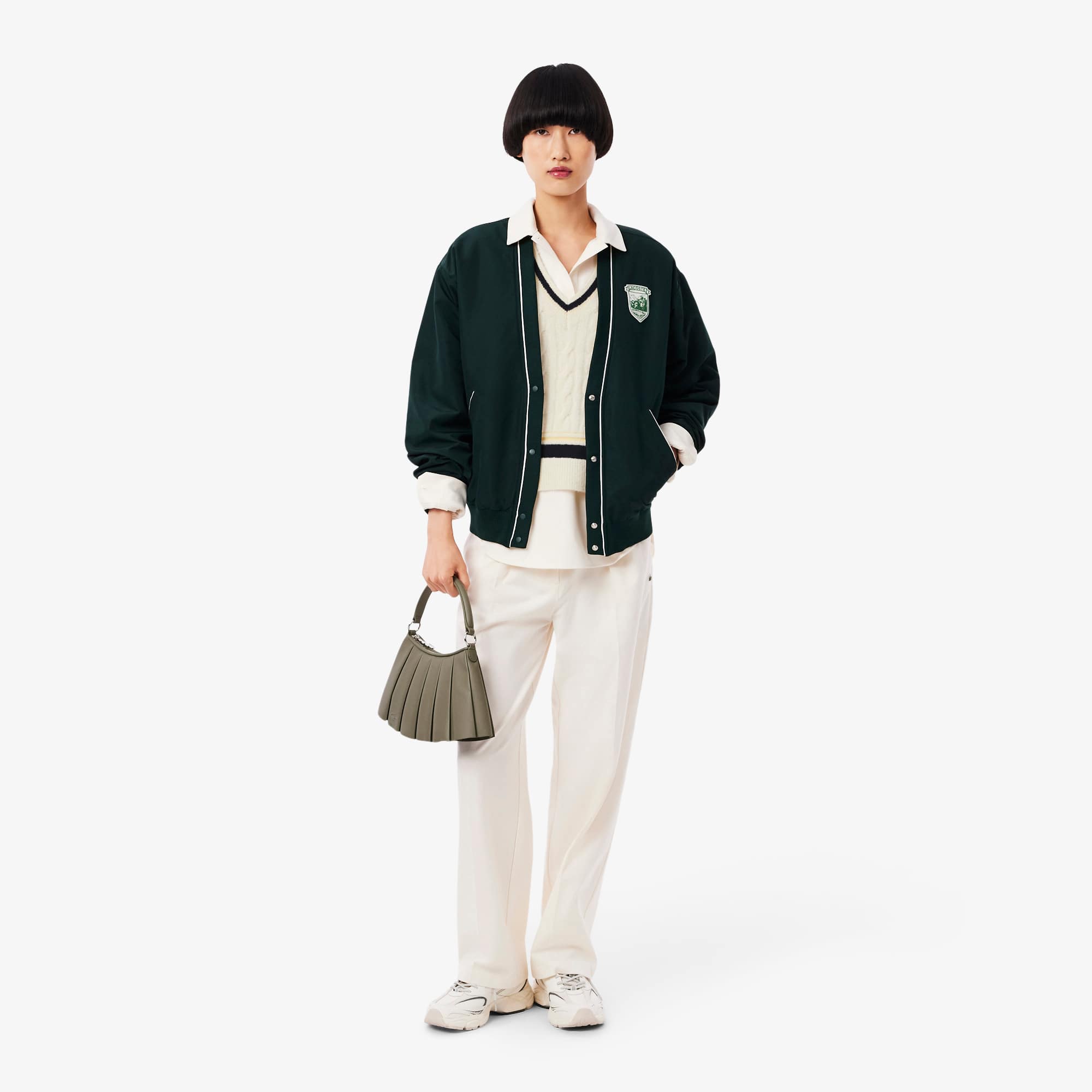 Women's Cable Knit Wool Sweater Vest - Cream
