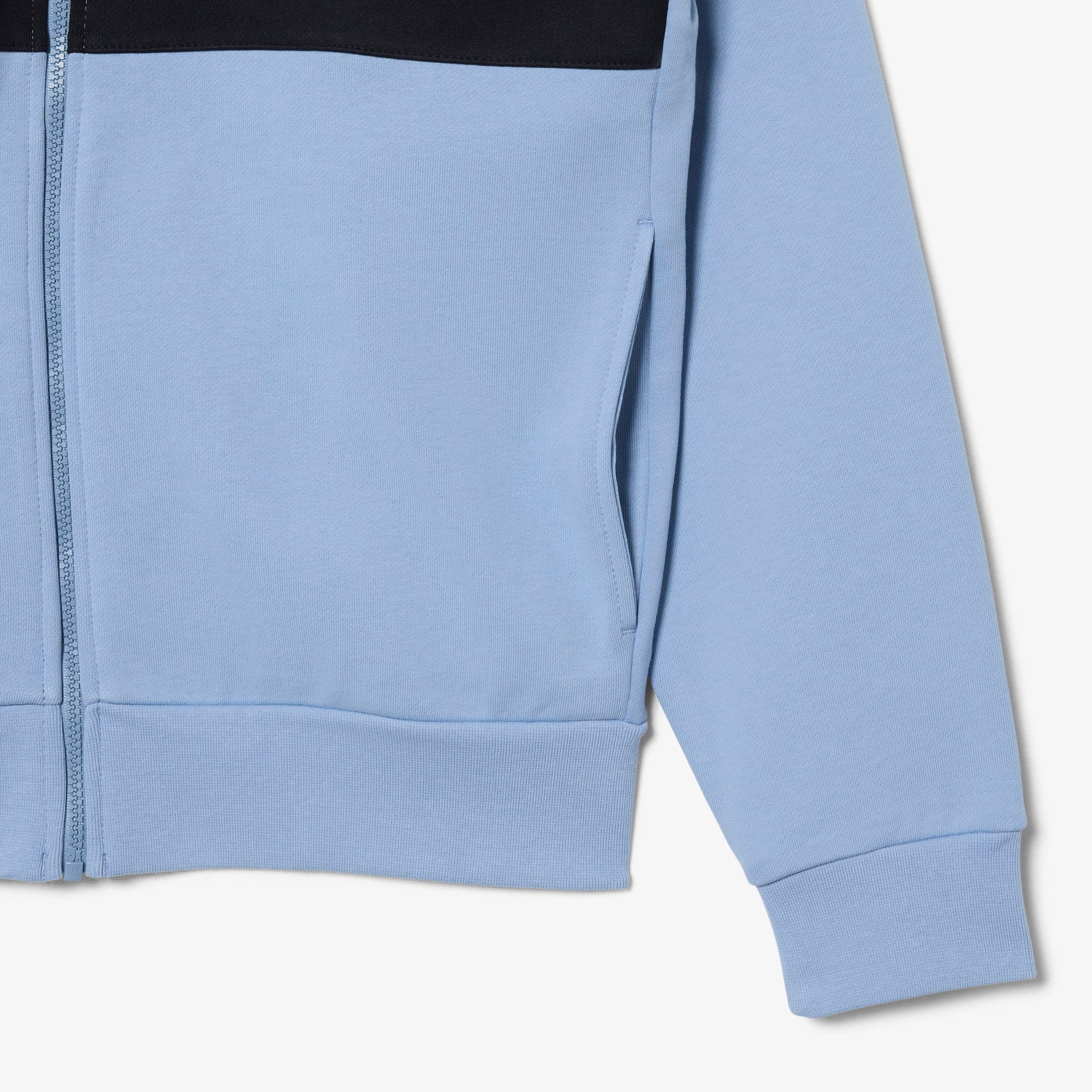 Colorblock Zipped Hoodie - Bleu Clair / Noir