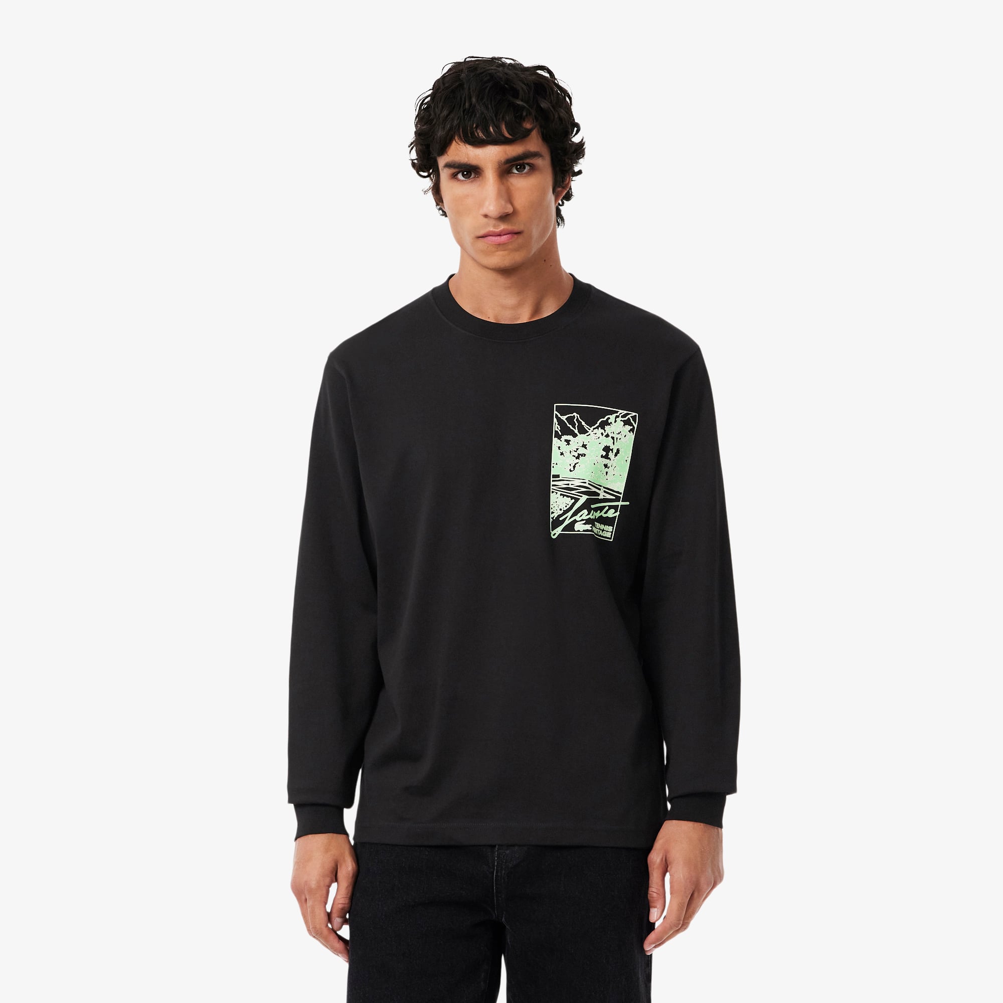 Men's Long Sleeve Heavy Jersey T-Shirt - Black