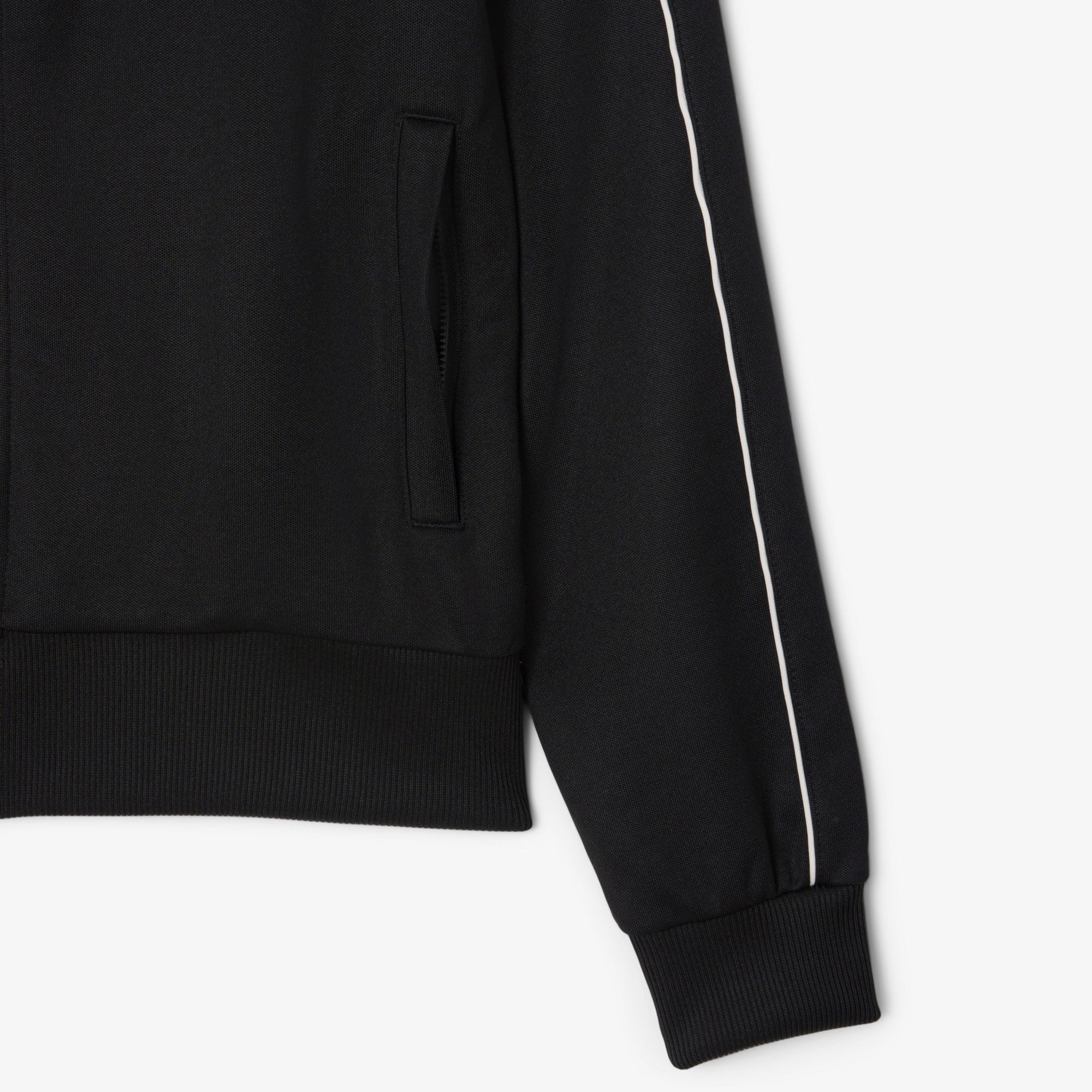 Men's Paris Piqué Zip-Up Track Jacket - Black