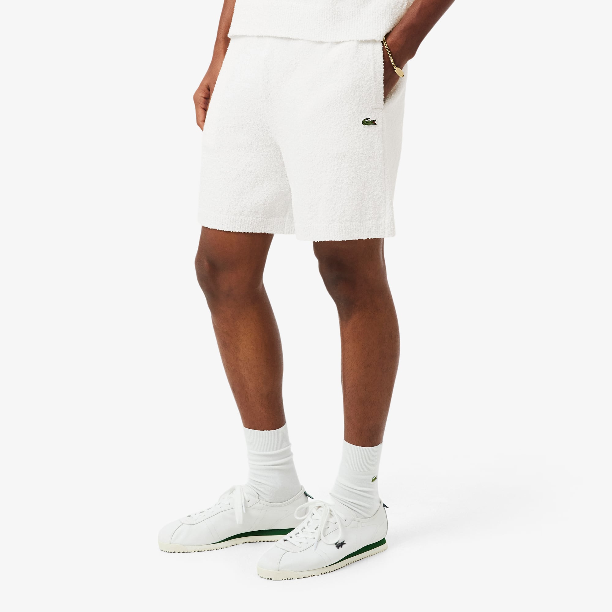 Bouclé Knit Shorts - White